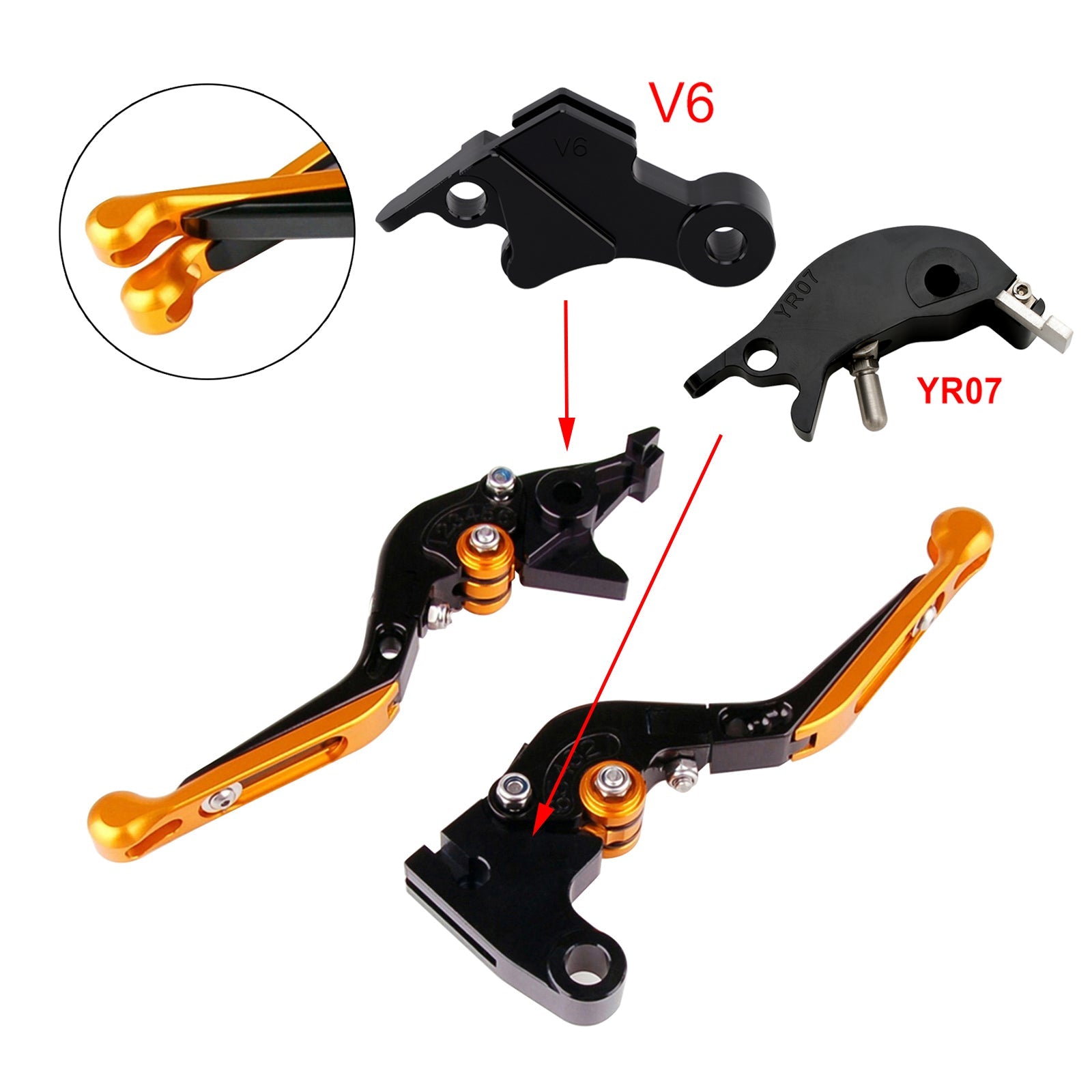 Levier de frein et d'embrayage réglable compatible avec YAMAHA XSR900 XSR900GP MT-09 MT-09SP 24-25