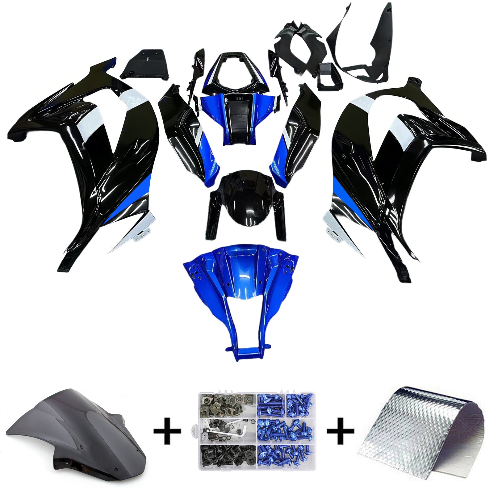 Kit de carénage injecté en plastique ABS pour Kawasaki ZX10R 2011-2015