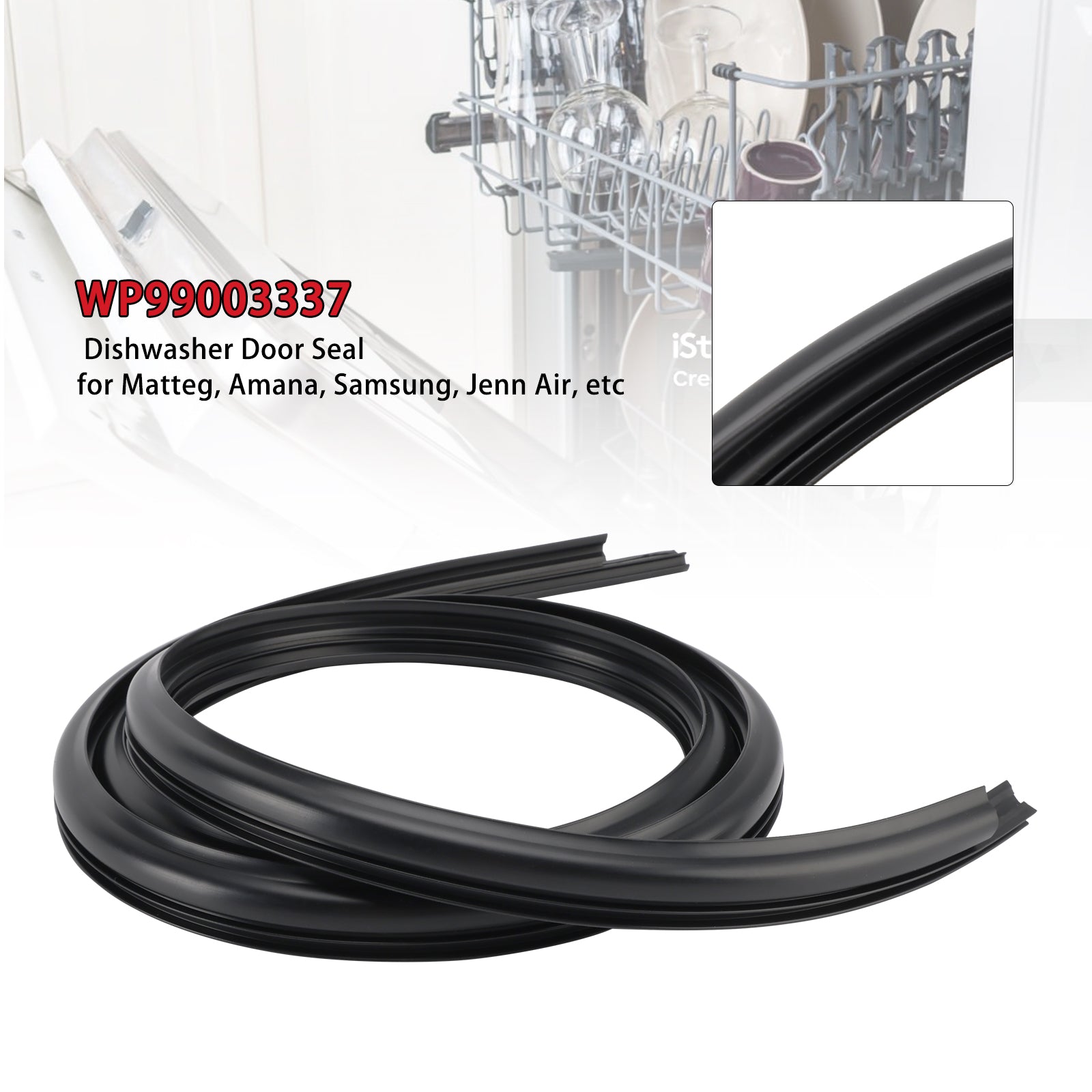 WP99003337 Sello de lavavajillas para Maytag Amana Samsung Jenn Air Etc.
