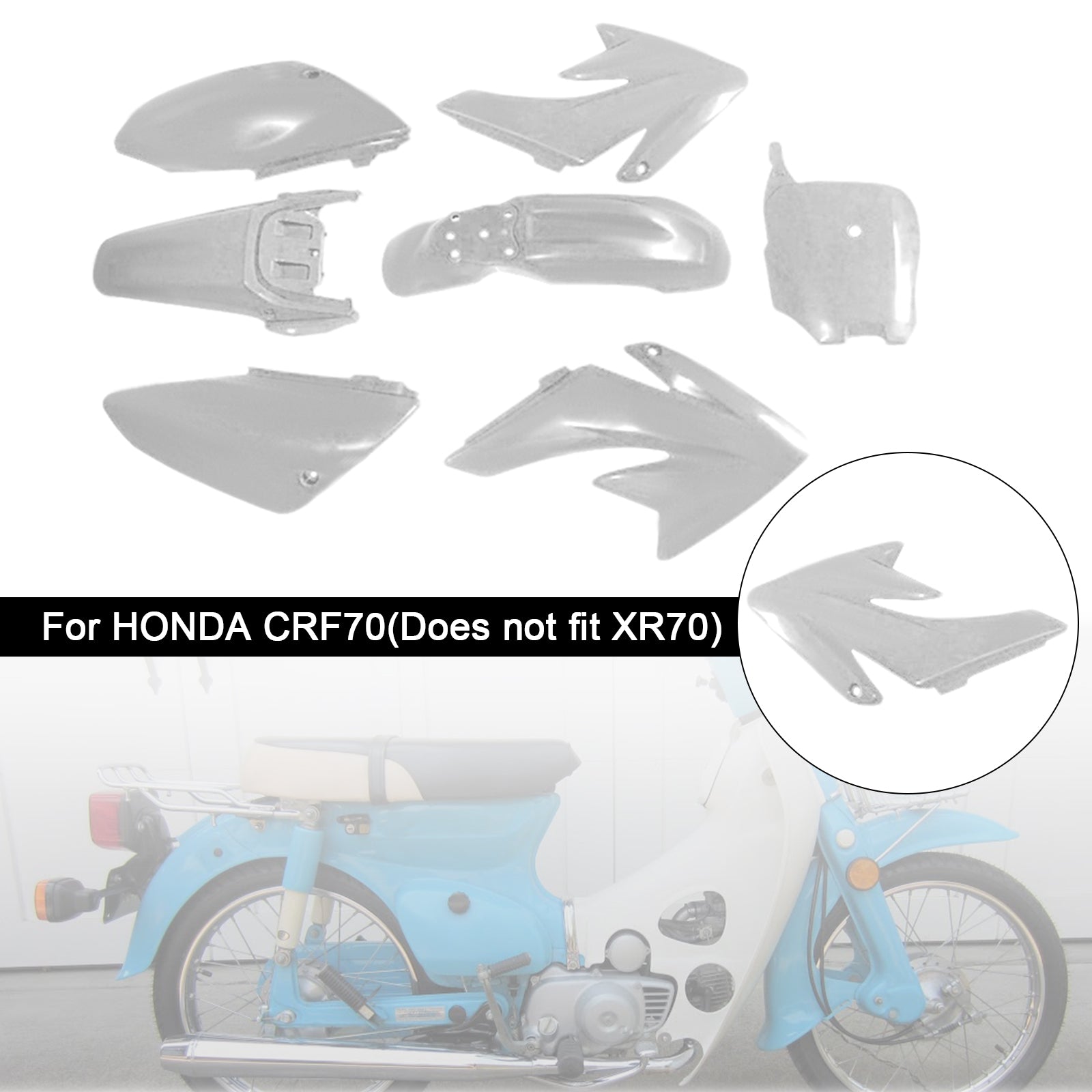 Kit carrosserie plastique et carénage garde-boue pour moto tout-terrain HONDA CRF70