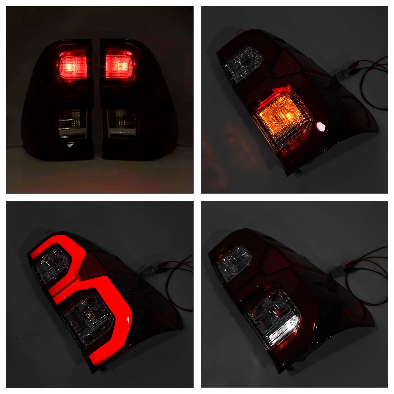 Un par de luces traseras con la parte trasera derecha e izquierda para Toyota Hilux Revo Rocco 2015-2021