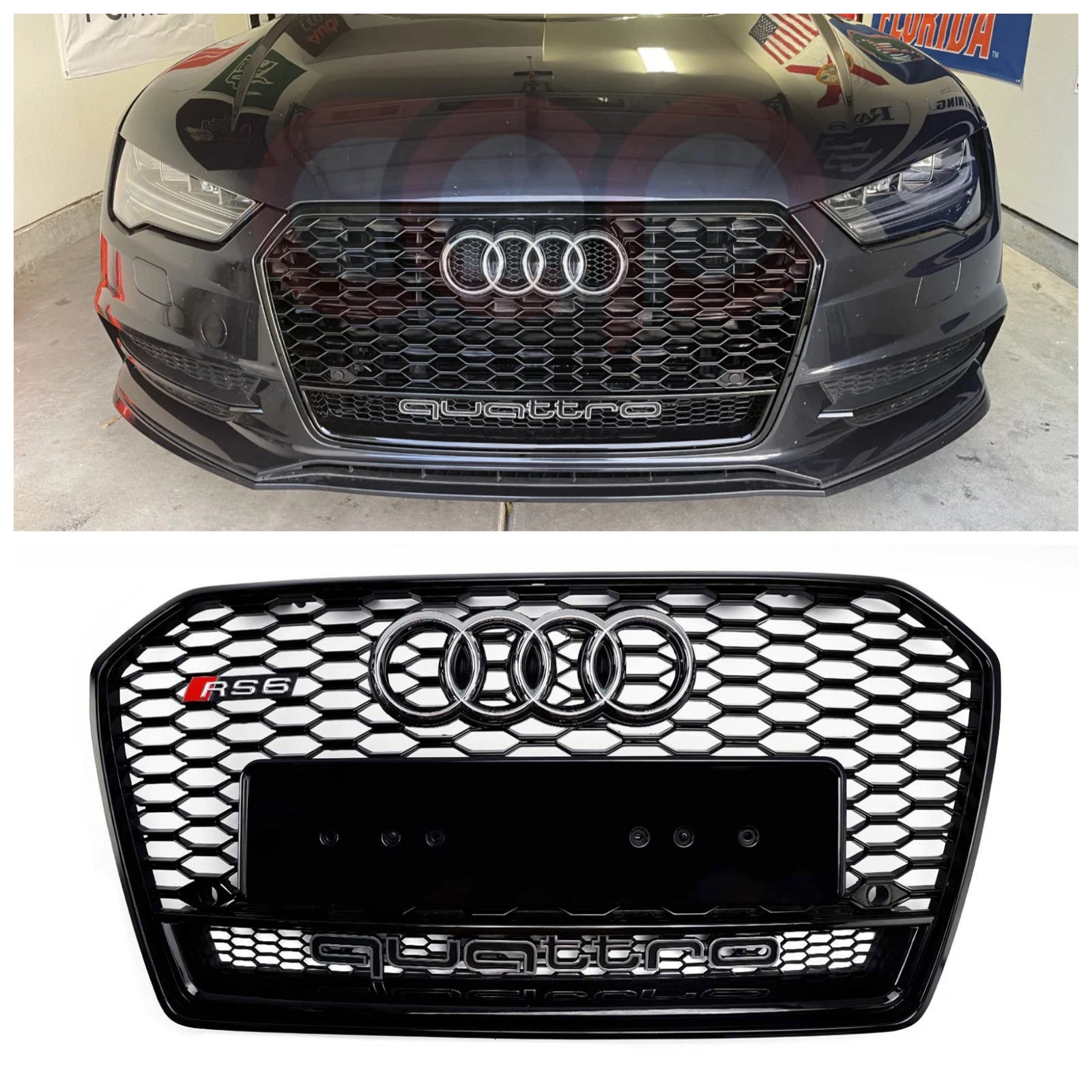 2016 2017 2017 Honeycomb Circulation RS6 Black Style per Audi S6 C7/C7PA Restyled