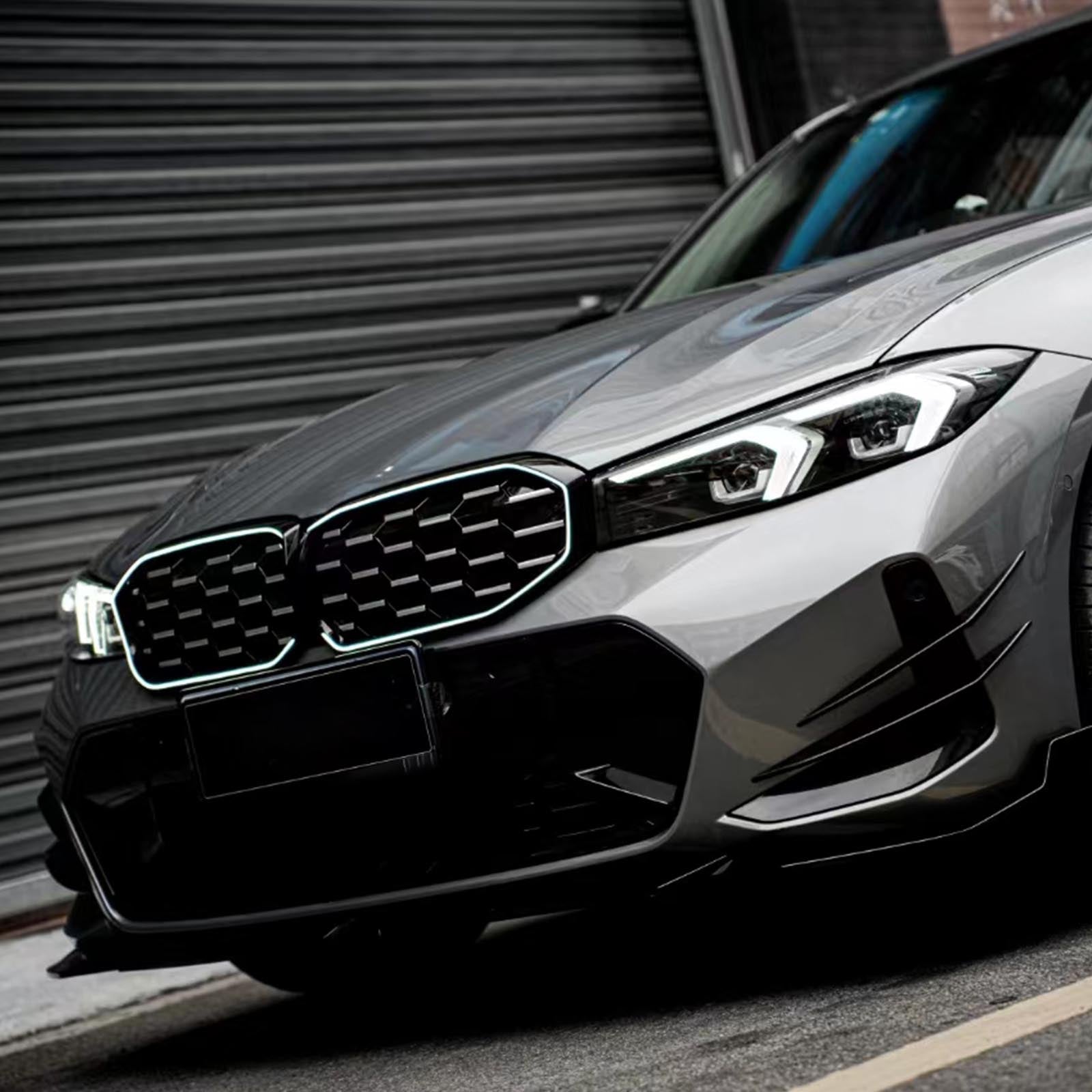 BMW 3 Serie G20 G28 2023-2024 Diamond Black Silver Grille Mesh