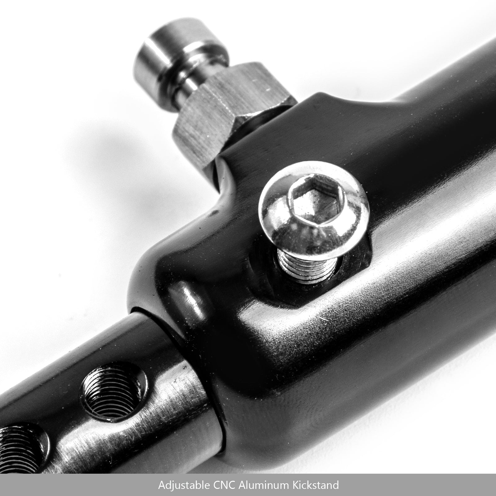 Cavalletto laterale regolabile in alluminio CNC per Kawasaki Z900RS 2018 Nero generico