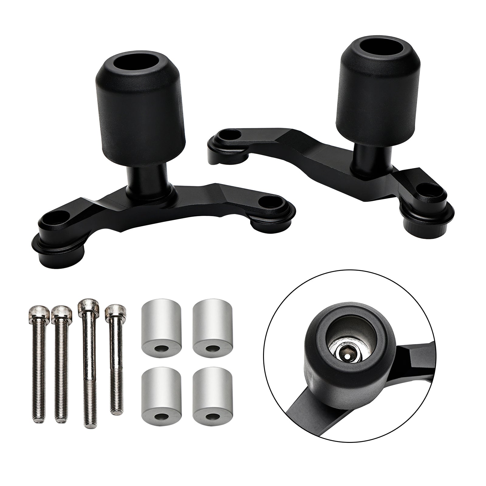 Kawasaki Zh2 2020-2023 Cnc Anti-Crash Frame Sliders Protector Musta Fedex Express