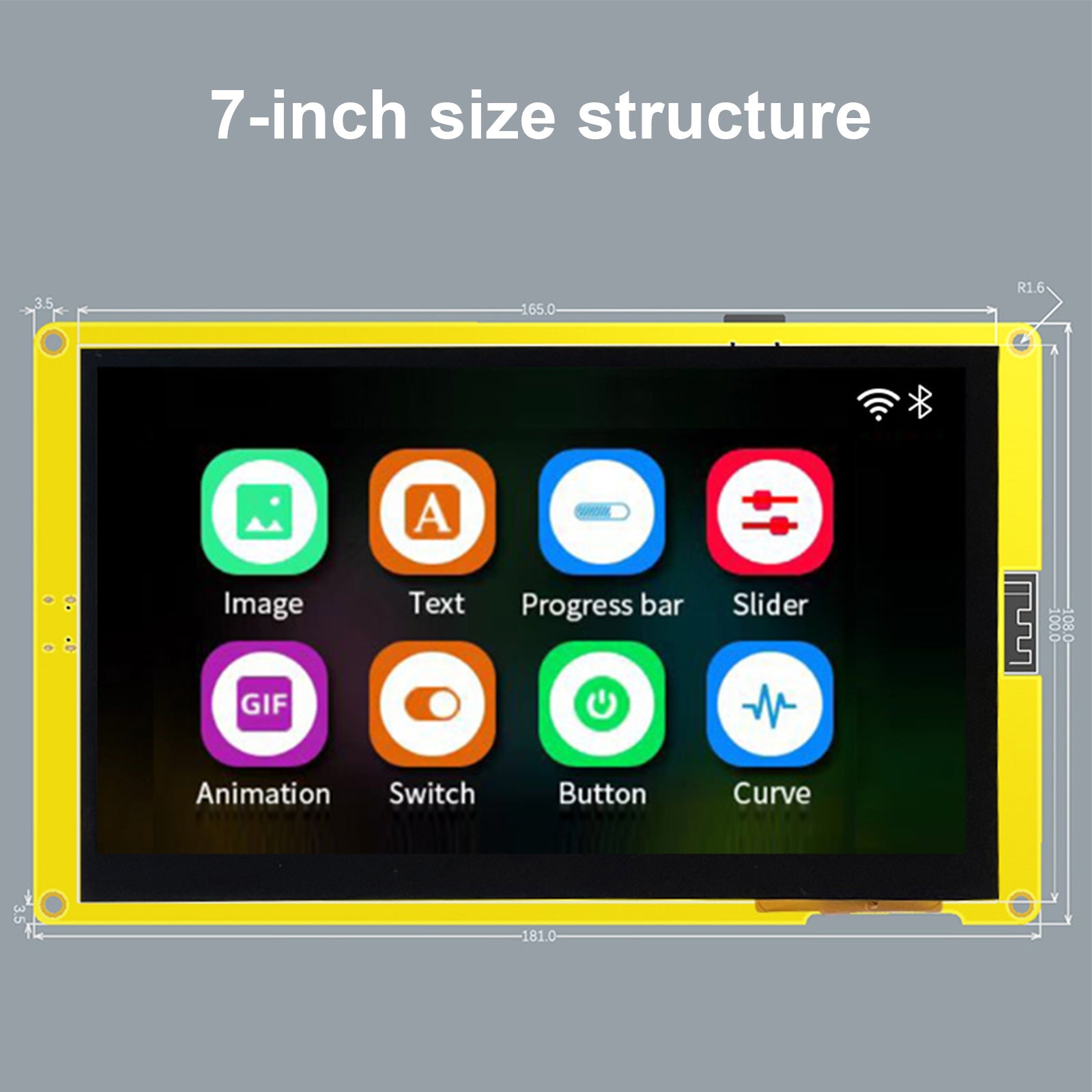 ESP32-S3 ontwikkelbord, 5" capacitief LCD-scherm7", Wifi, Bluetooth, MCU LVGL