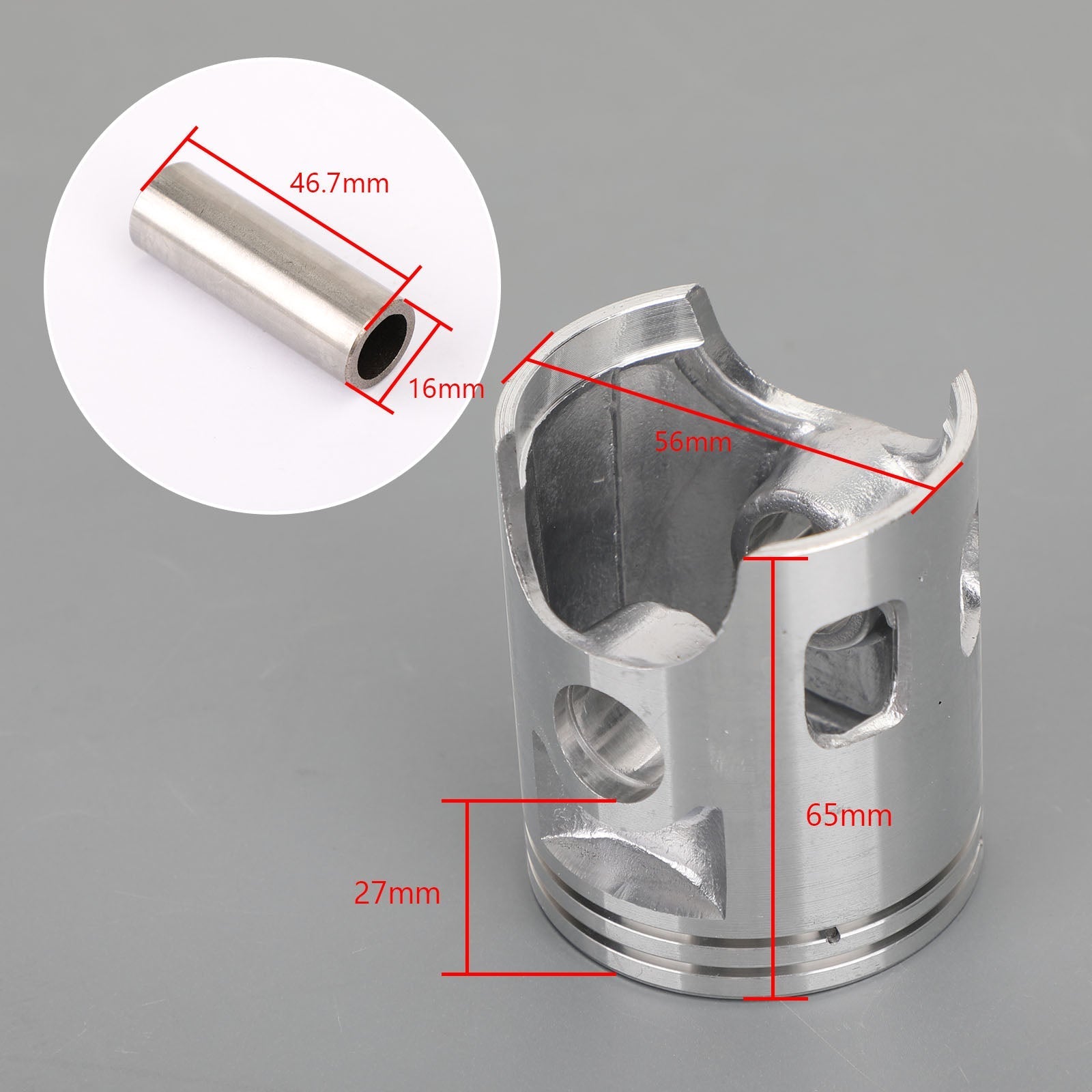 Juego de segmentos de pistón del eje del pistón. 25/+. 50 orificio adecuado para Yamaha DT125 MX 1986-1991 DT 125 E/F/G/H 1978-1981 Generic