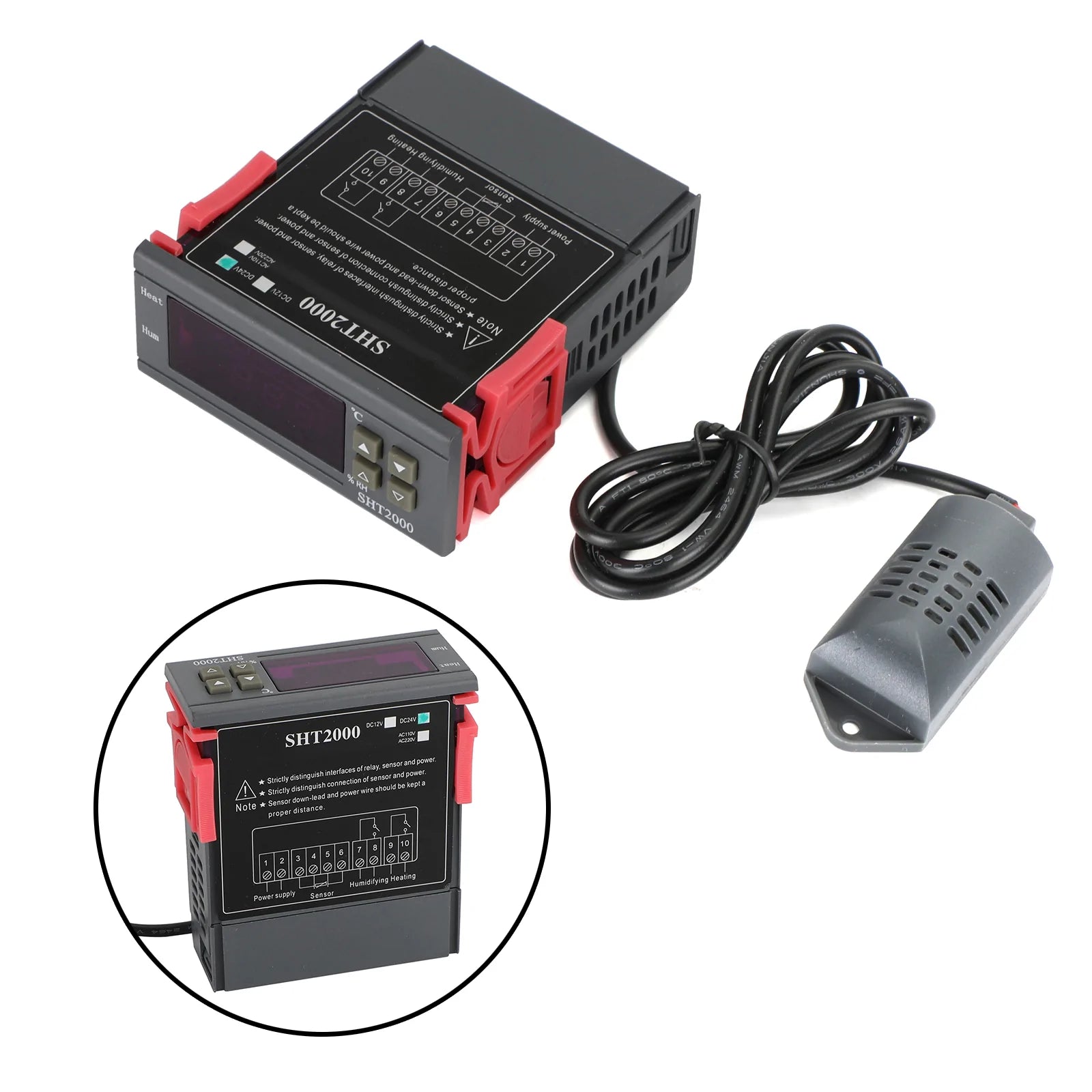 SHT2000 TEMPERATURY HIGROMOROMORMOROMOROMOROMER AC110-230V/DC12V/24V czujnik