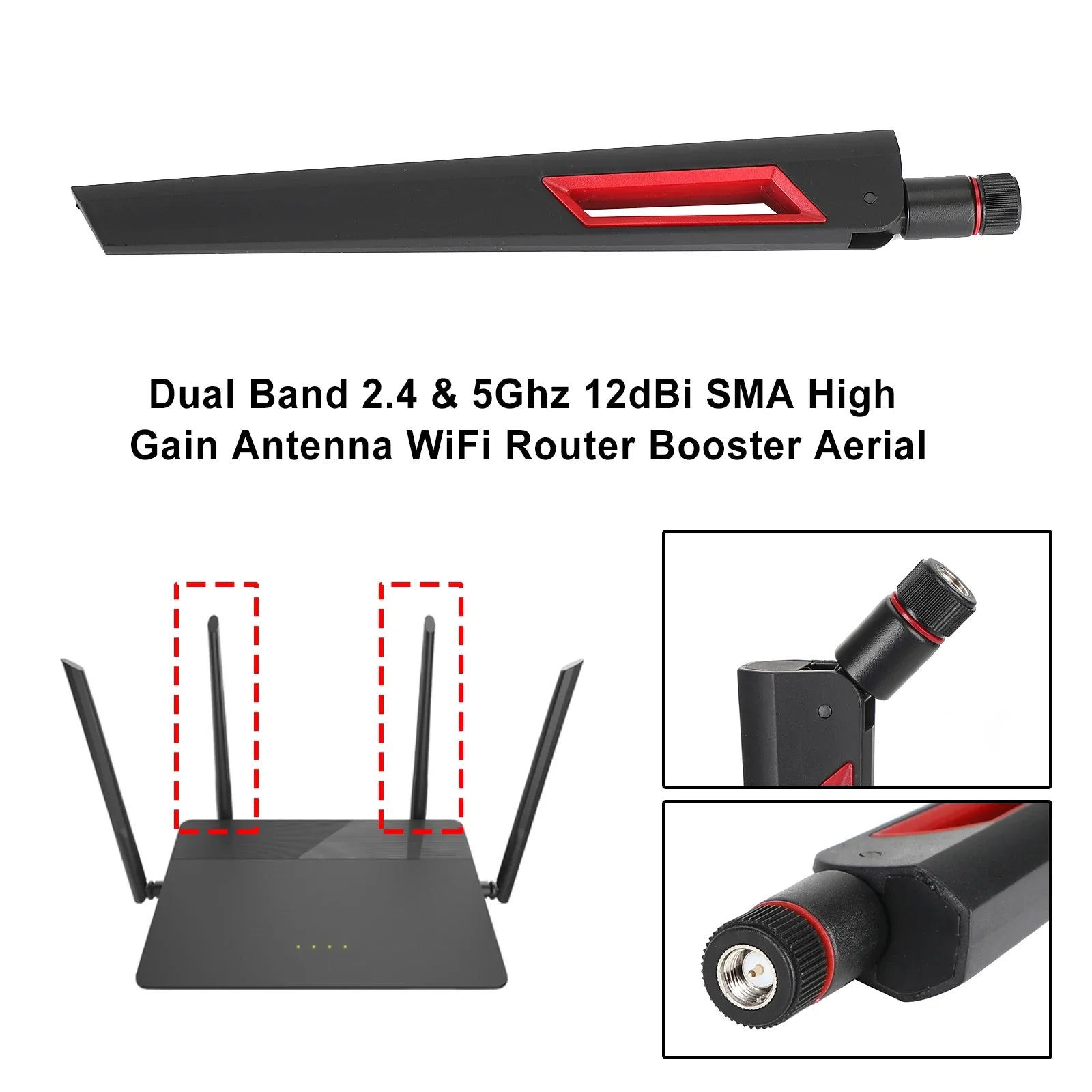 12DBI 2,4 g 5G 5,8 g kaksinkertainen nauha-antenni SMA-liitin/RP-SMA WiFi-reitittimen antenni