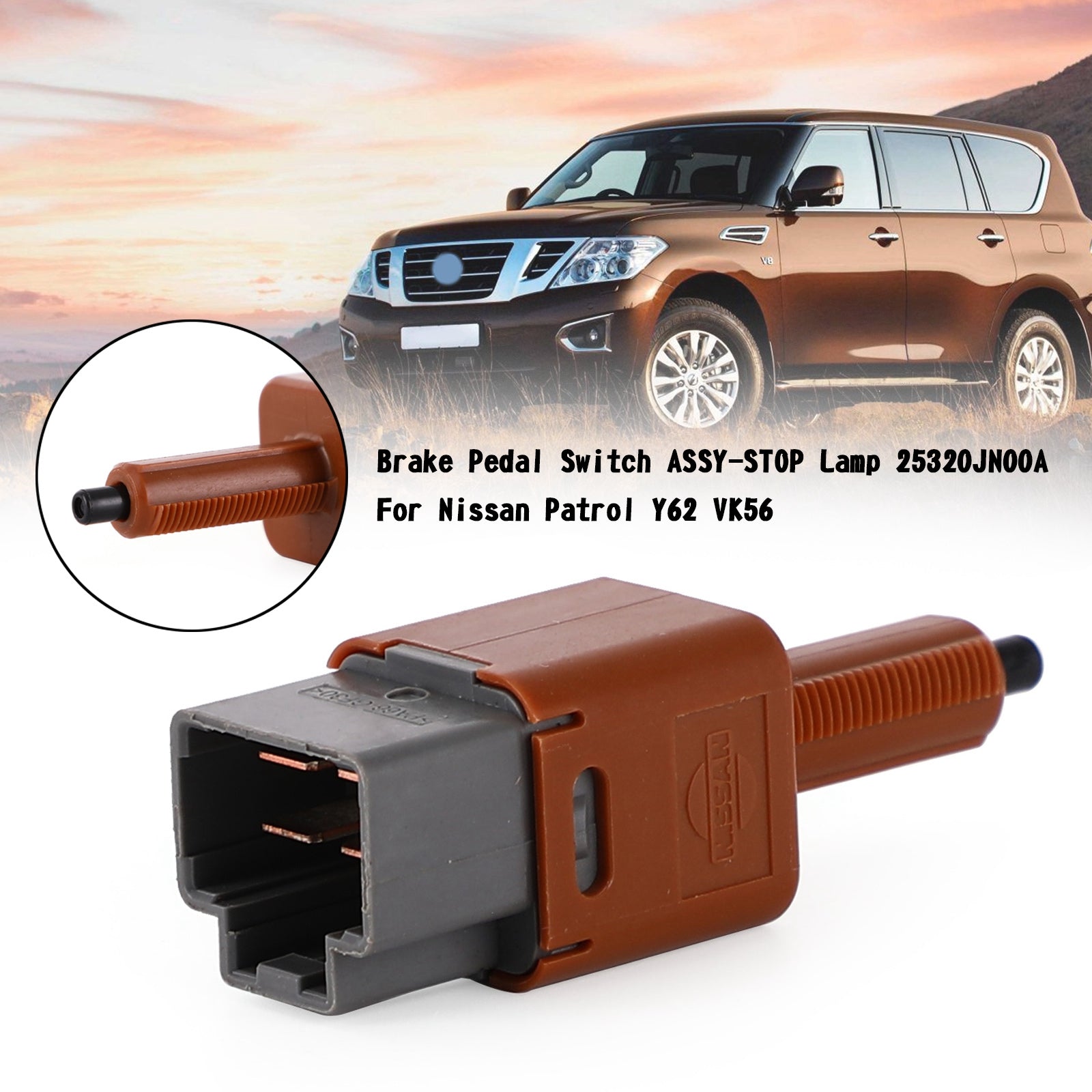 Nissan Patrol Y62 VK56 Przełącznik pedału hamulca Lampa ASSY-STOP 25320JN00A