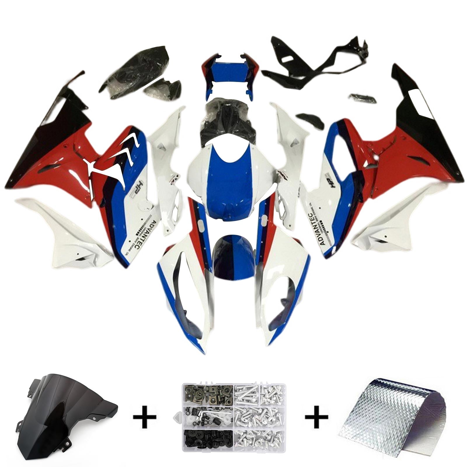 Amotopart BMW S1000RR 2017-2018 ABS kunststof carrosseriekuipset