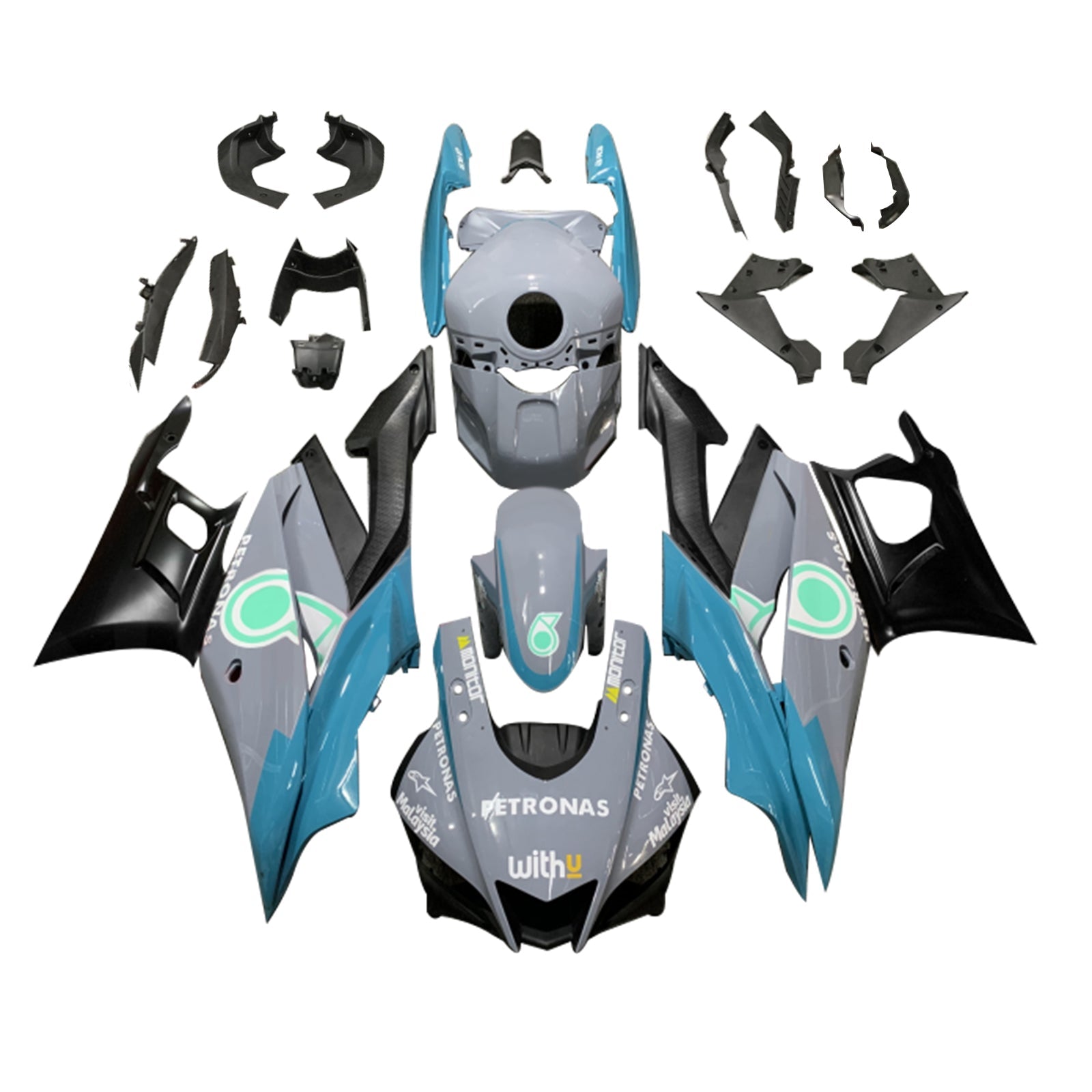 Amotopart Yamaha YZF-R3 R25 2019-2021 Kit Carénage Carrosserie Plastique ABS