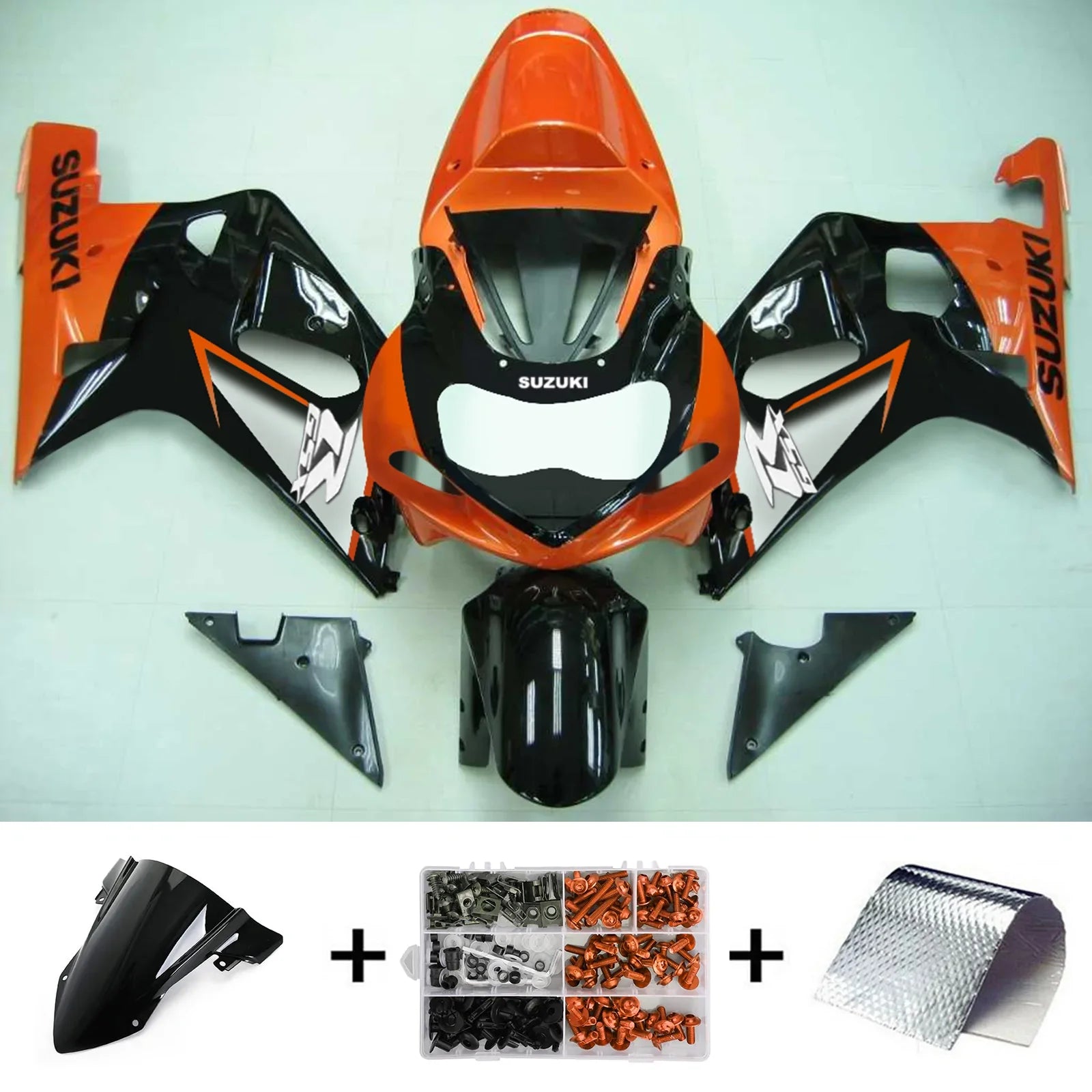 Amotopart Suzuki GSXR750 2001-2003 Kit carenatura carrozzeria in plastica ABS