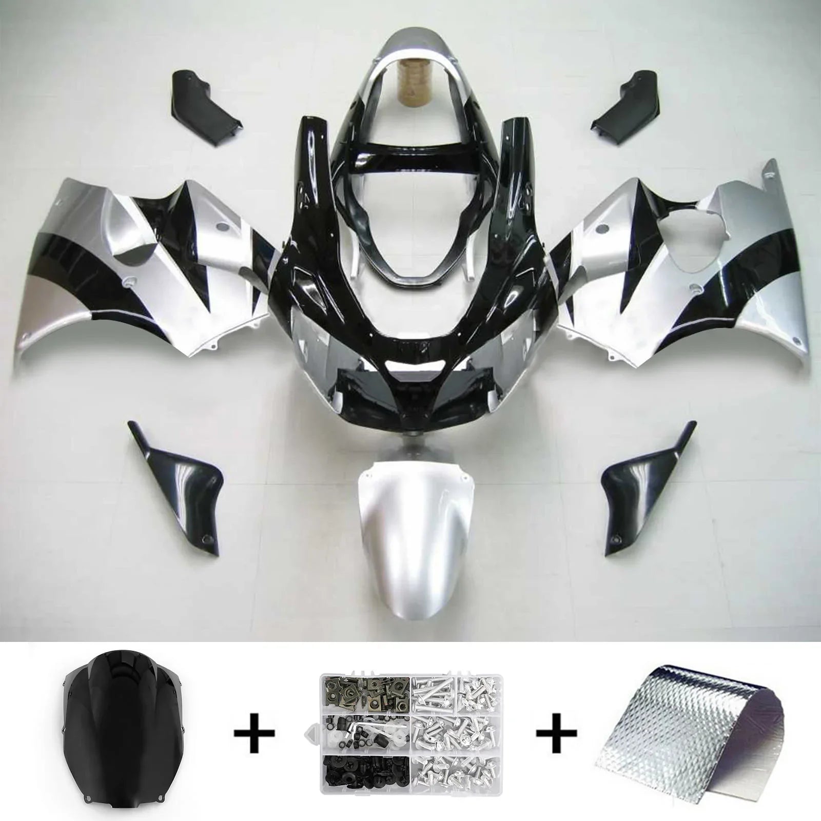 Zestaw owiewki Amotopart do Kawasaki ZX6R 636 2000-2002 ZZR600 2005-2008