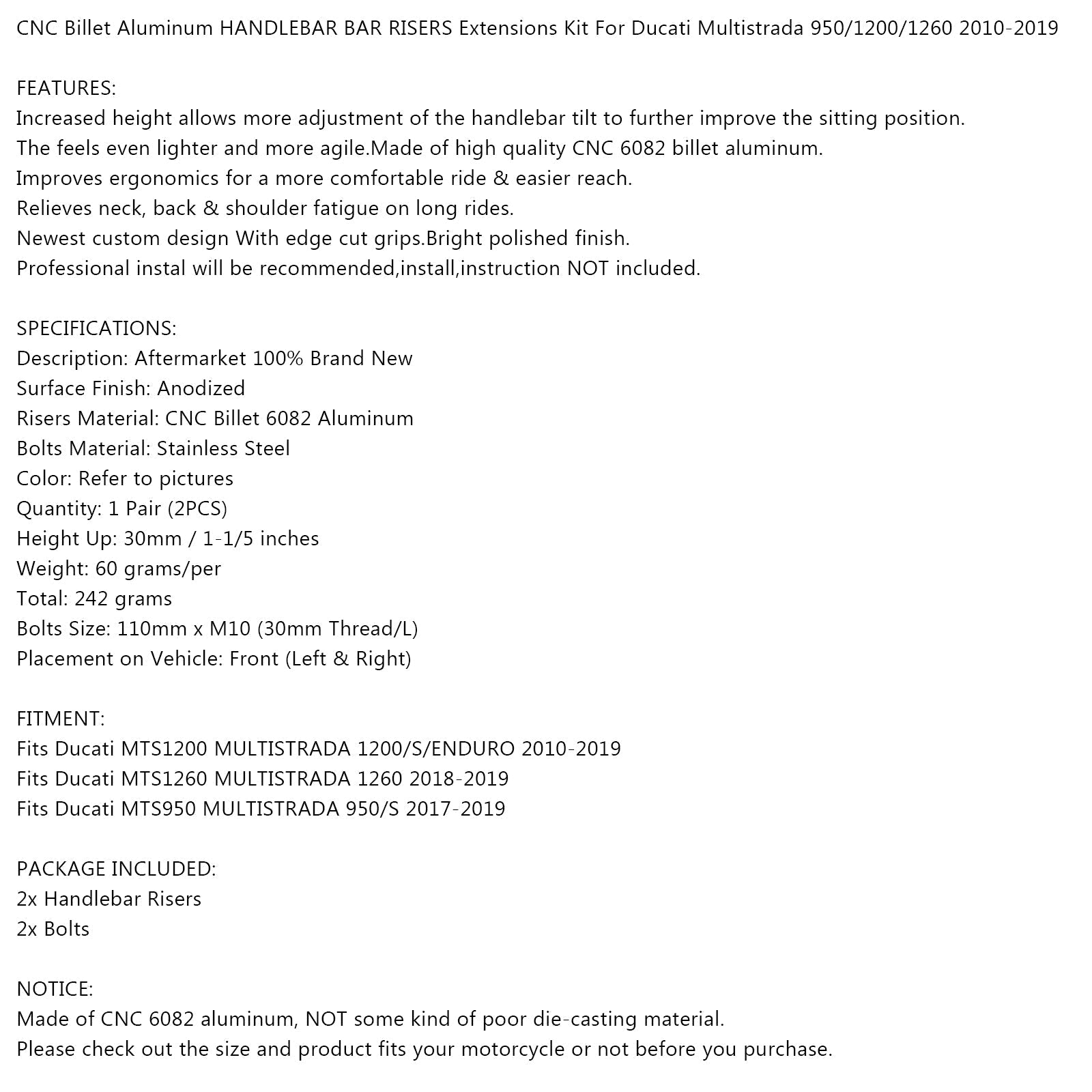 CNC krmilnike UPS za Ducati MTS1200 Multistrada 1200/S/Enduro 10-19 generic