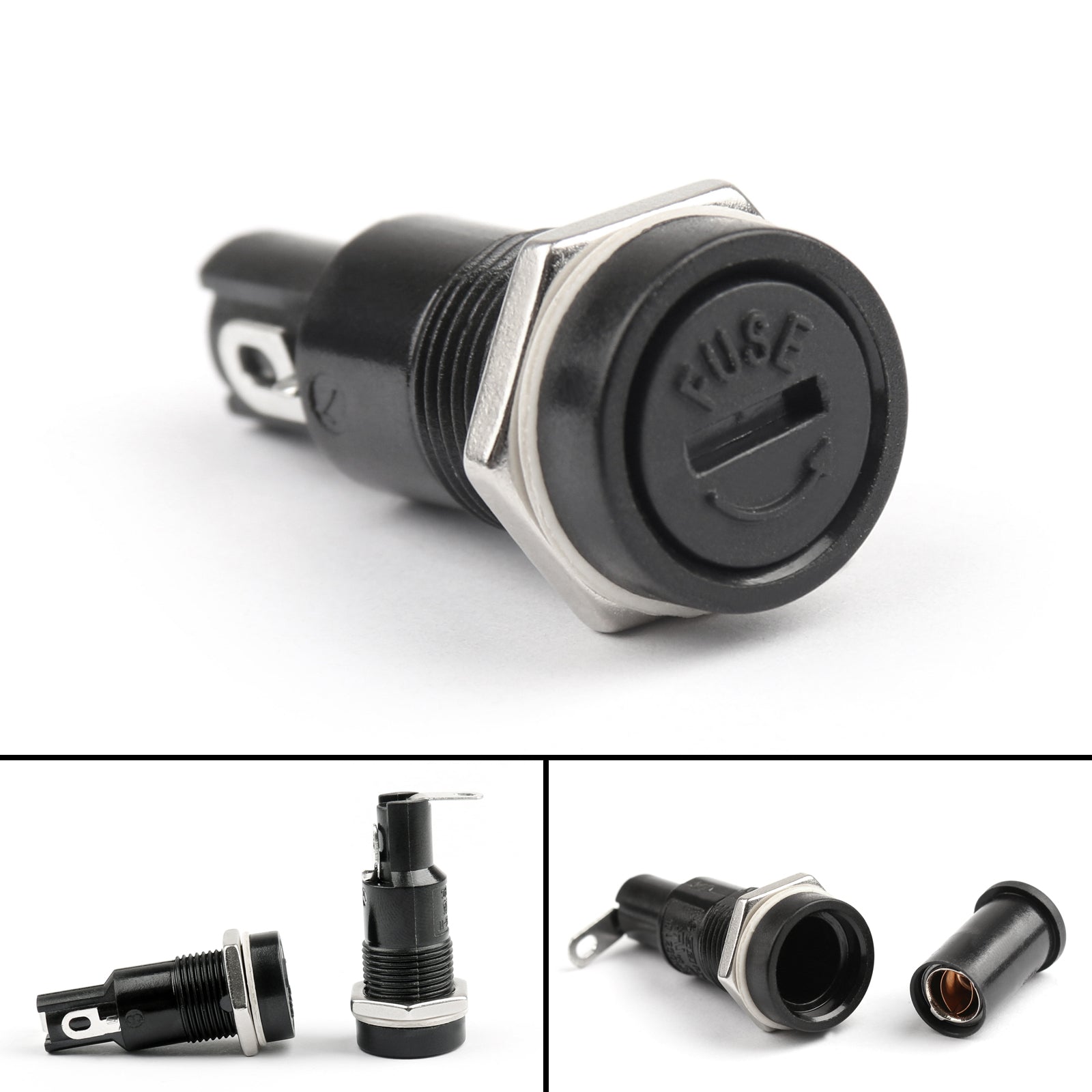 Portafusibili su telaio per montaggio a pannello SCI R3-11 da 8 pezzi per fusibili in vetro 5x20mm 10A 250V