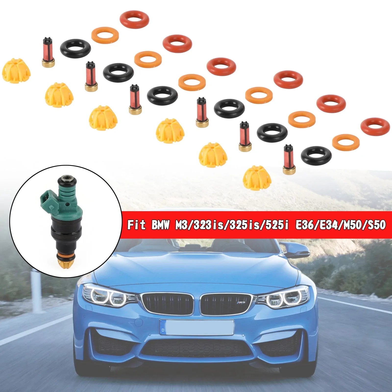 6x Kit di riparazione iniettori carburante per BMW M3/323is/325is/525i E36/E34/M50/S50 generico