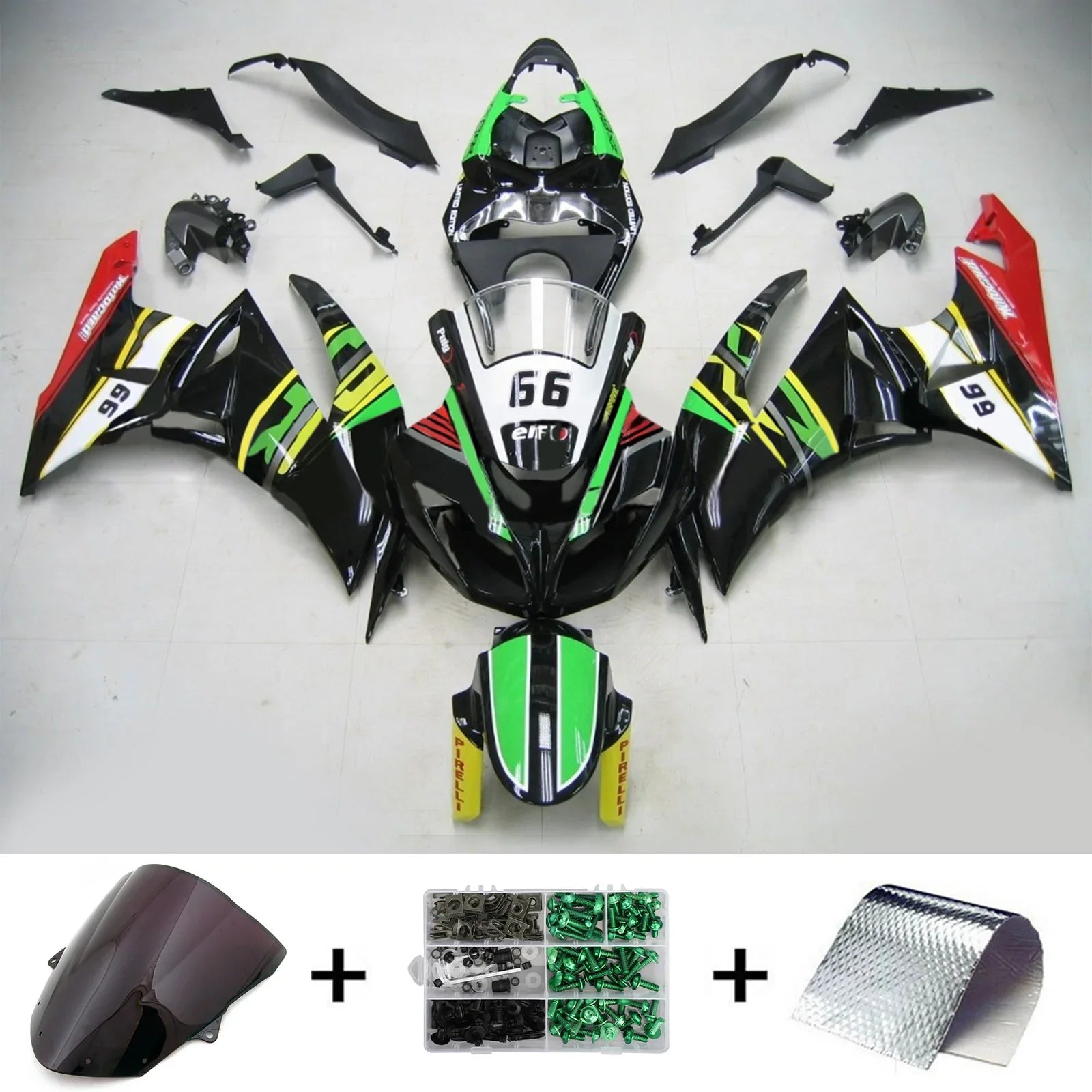 Kit de carénage Amotopart pour Kawasaki ZX6R 636 2009-2012 Générique