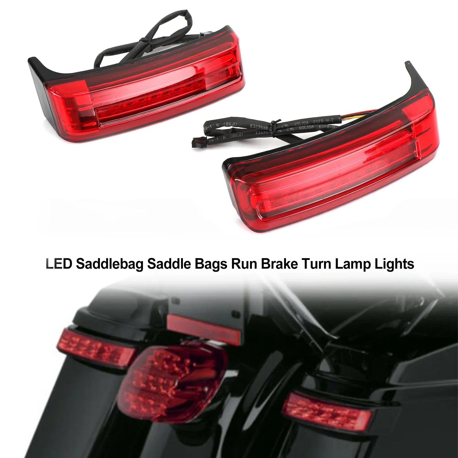 LED Torba Saddle Saddle Sacoches Run Hamure Turn Lampy do Touring 2014-2021 Generic