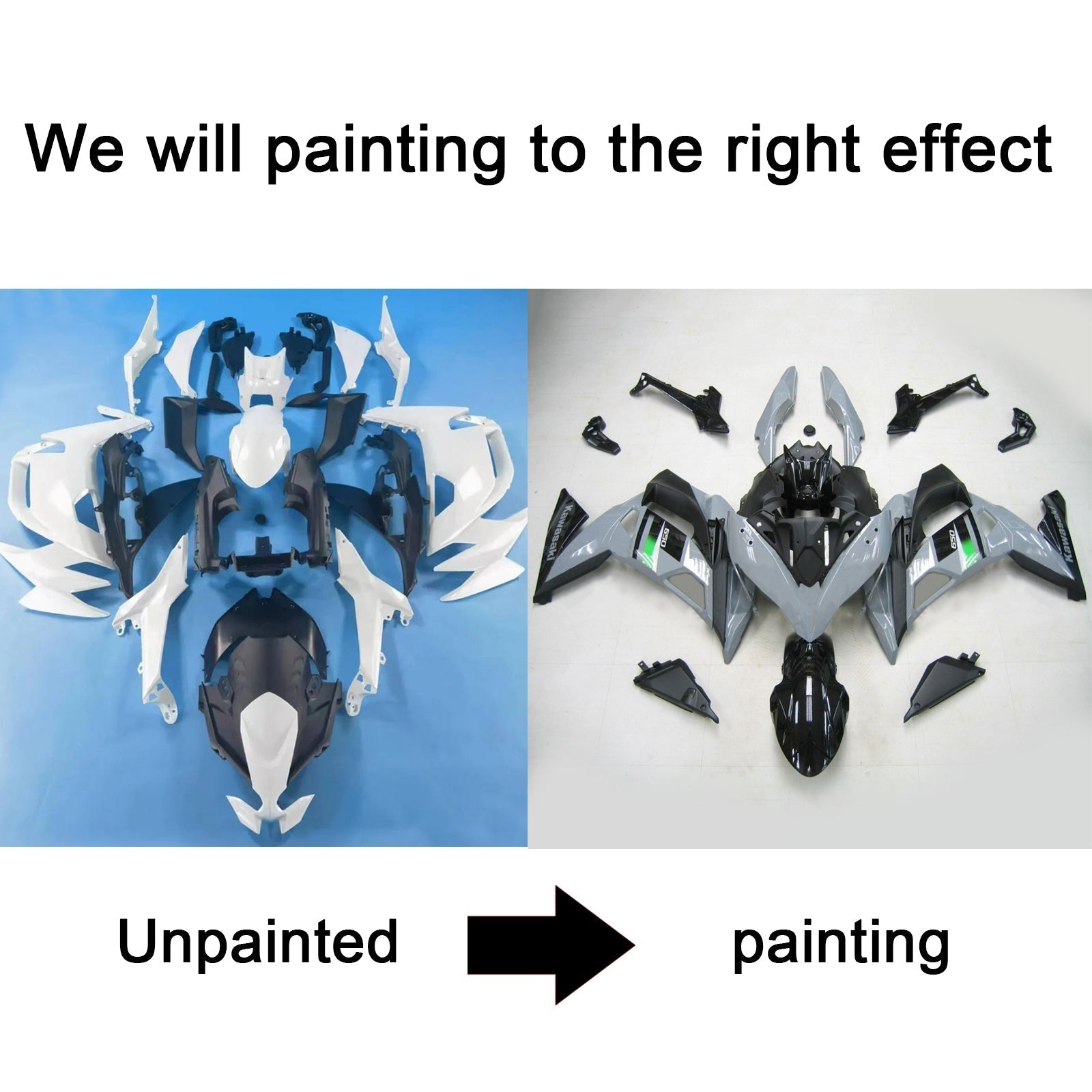 Amotopart Kawasaki ER-6F Ninja650 2020-2023 Kit Carrosserie ABS Kit