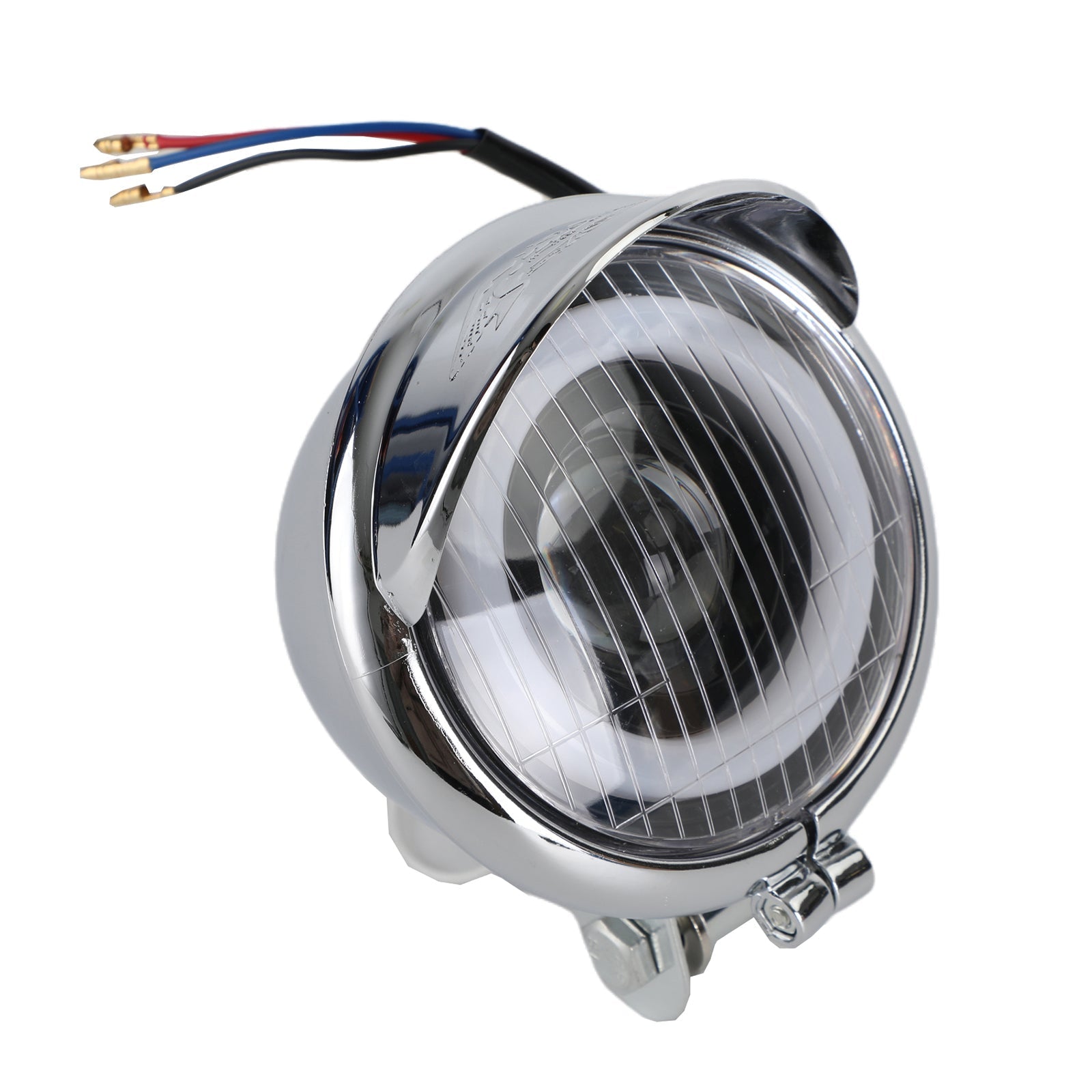 5-calowy reflektor motocyklowy Chrome efekt aureoli DRL do niestandardowego roweru typu Generic Cafe Racer