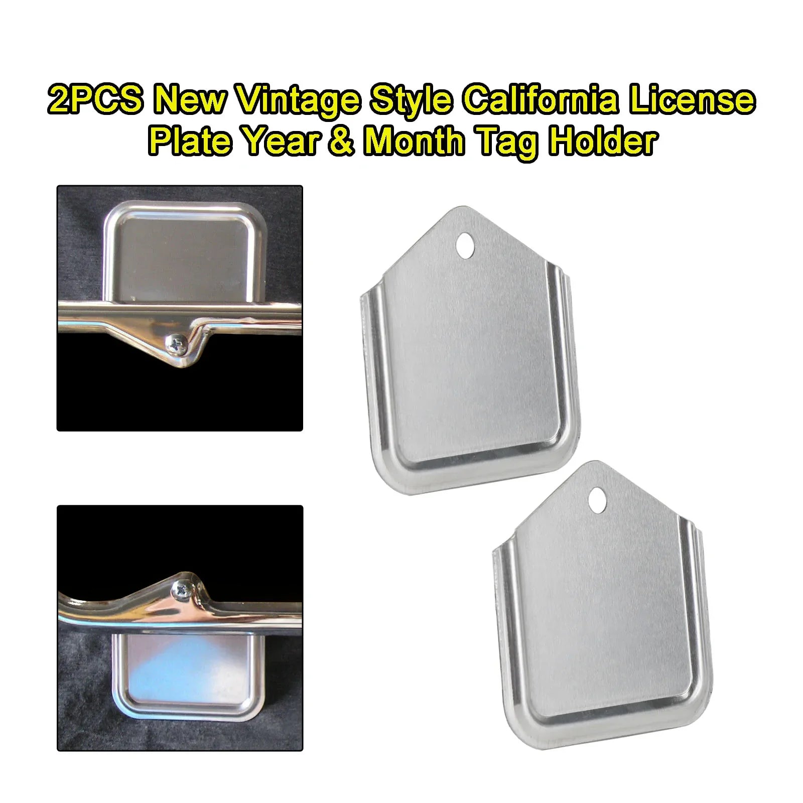2PCS Nova Vintage Style California Lice Licence Leto in mesečni imetnik oznak