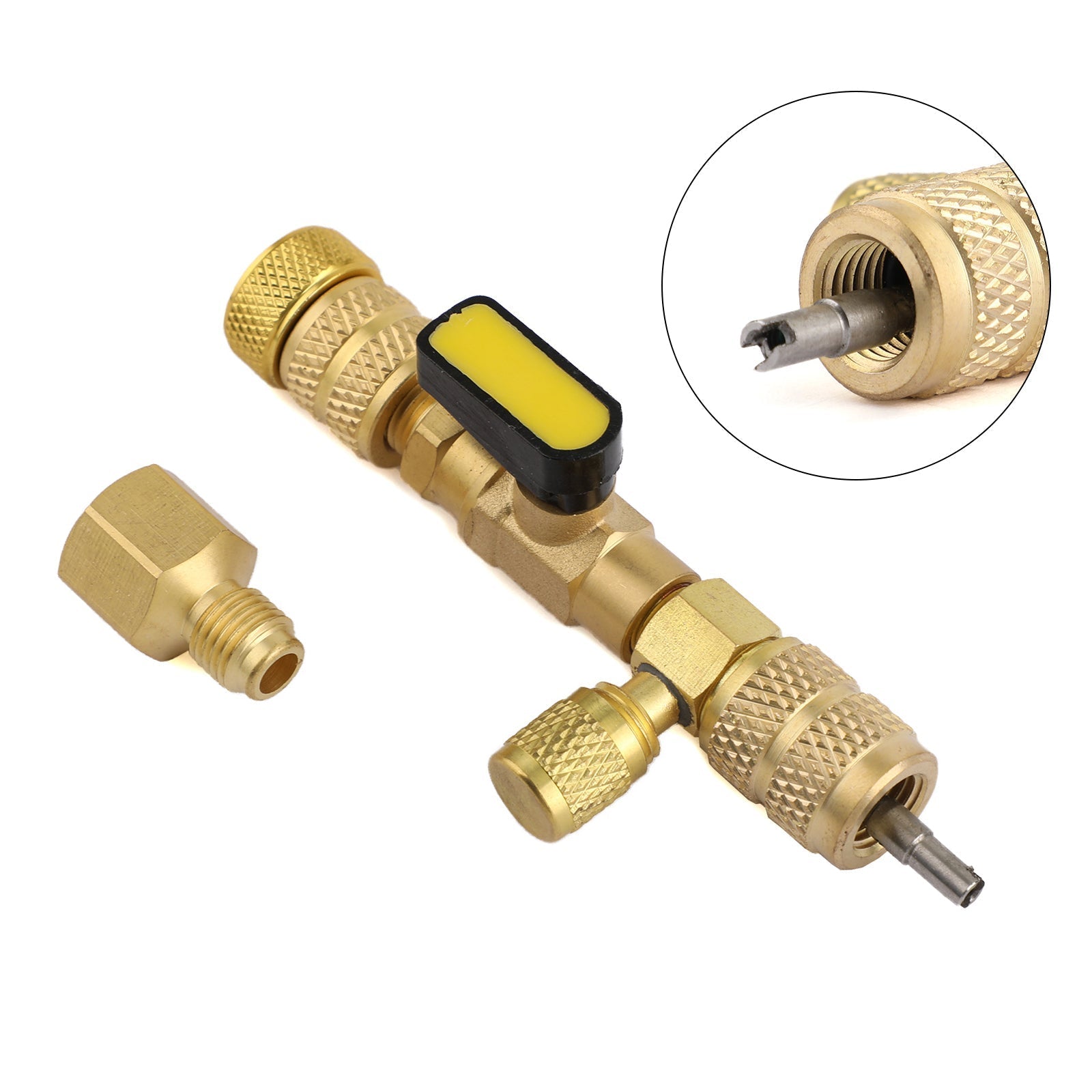 Outil d'installation de port double taille 1/4" et 5/16" HVAC AC Valve Core Remover