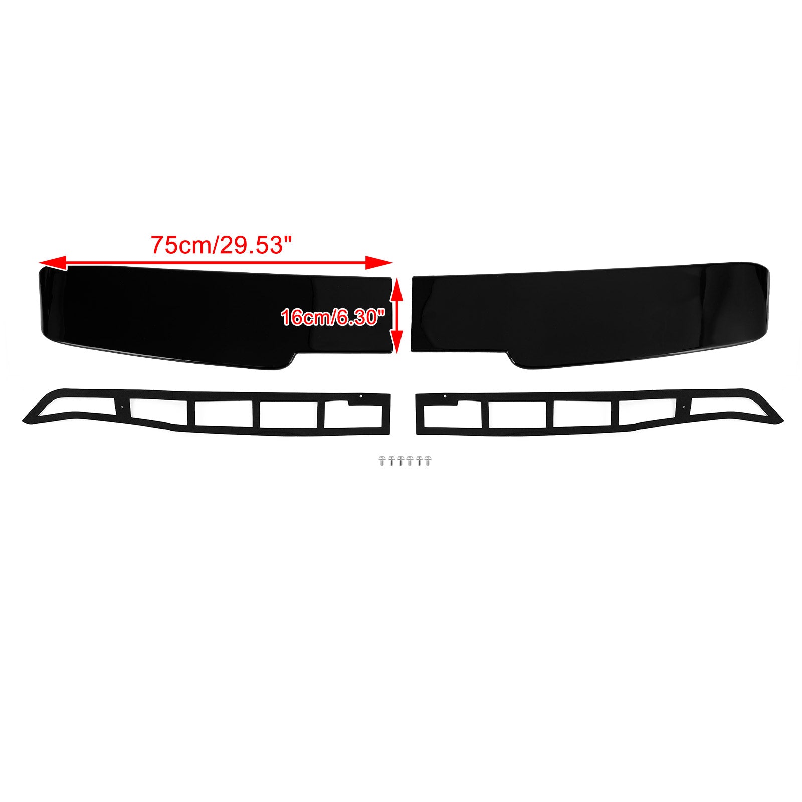 Premium zwarte schuurdeurspoiler geschikt voor VW Transporter T5 T5.1 T6 T6.1