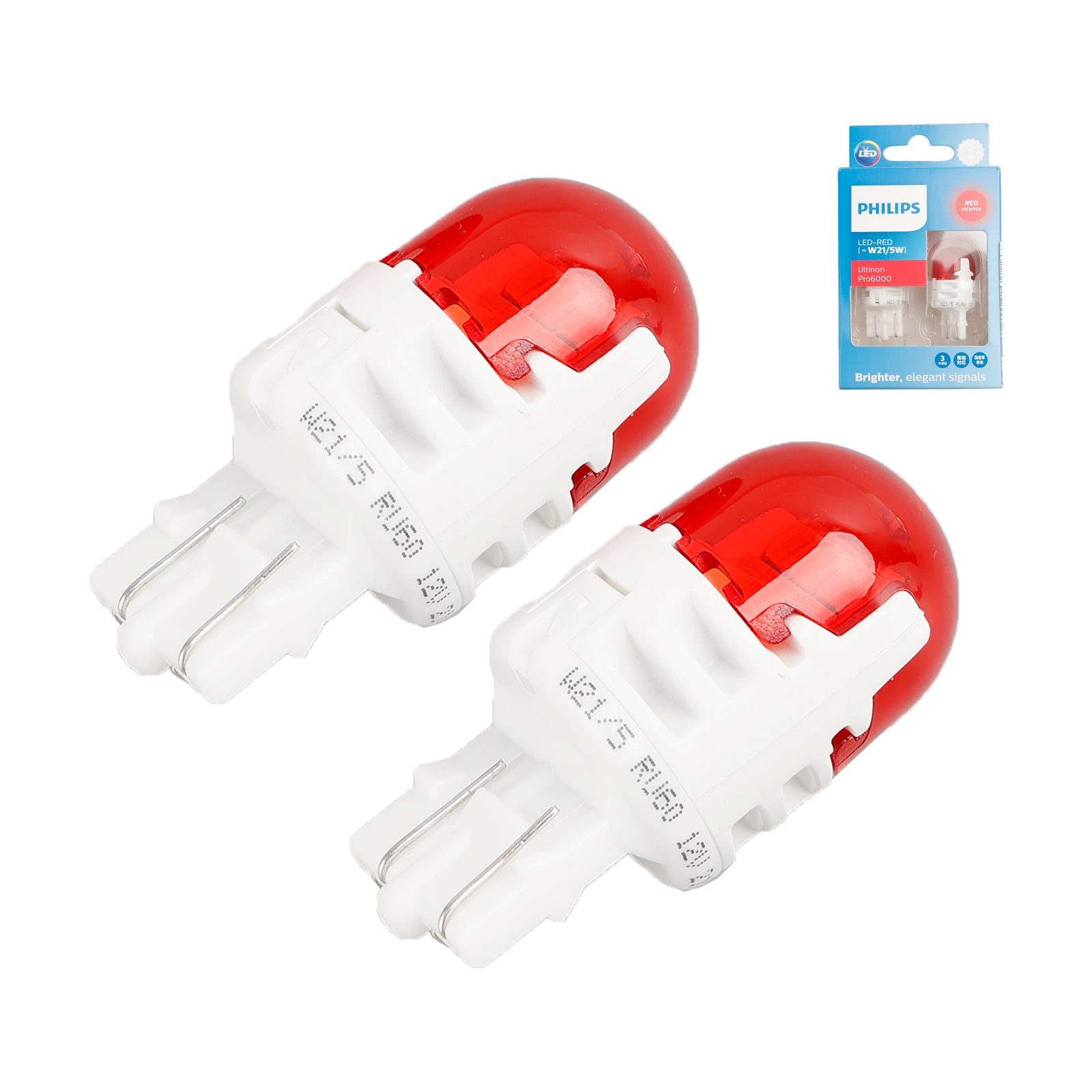 Voor Philips 11066RU60X2 Ultinon Pro6000 LED-ROOD W21/5W Intens rood 75/15lm