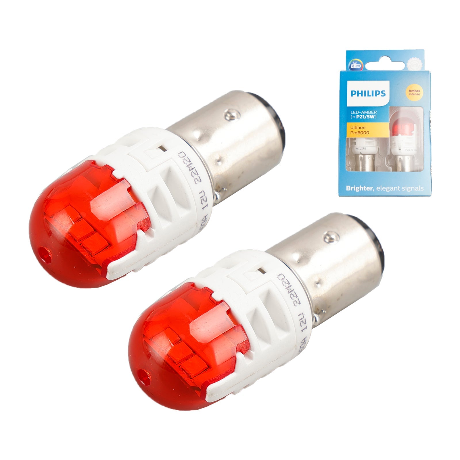 Voor Philips 11499AU60X2 Ultinon Pro6000 LED-AMBER P21/5W AMBER intens 80/16lm