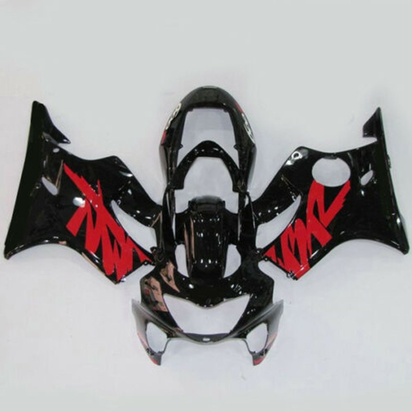 Carenado Amotopart para Honda CBR600F4 CBR 600 F4 1999-2000 Rojo Negro Genérico