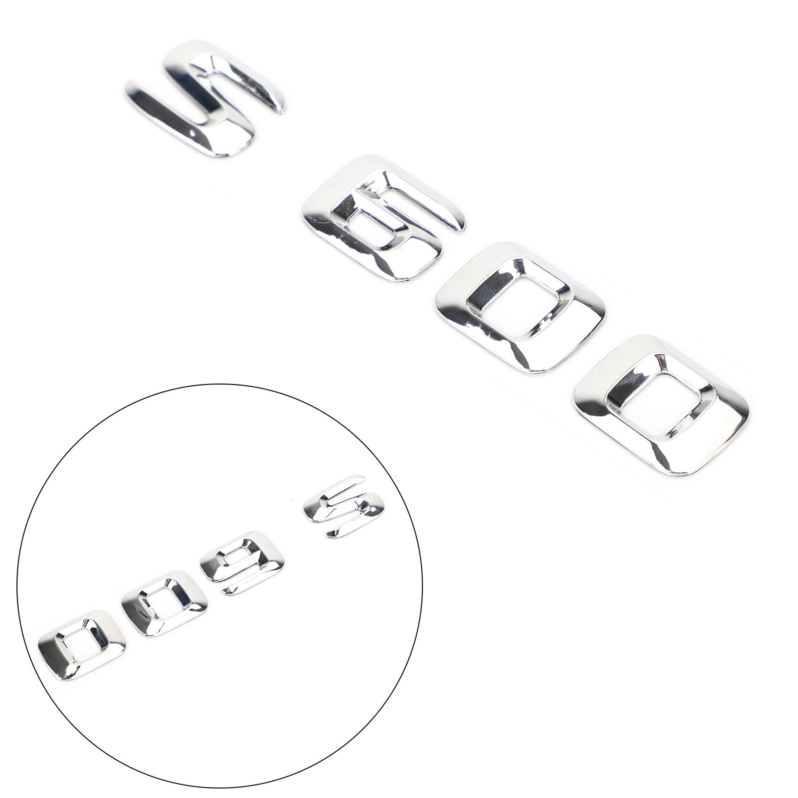 Tabliczka znamionowa z logo tylnego bagażnika i cyframi dla Mercedesa S600 Chrome Generic