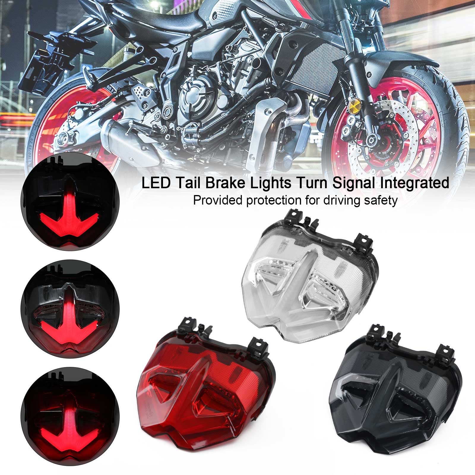 Luci lampeggianti lampeggianti integrate per Yamaha MT-09 MT10 SP 2021-2022 Generico