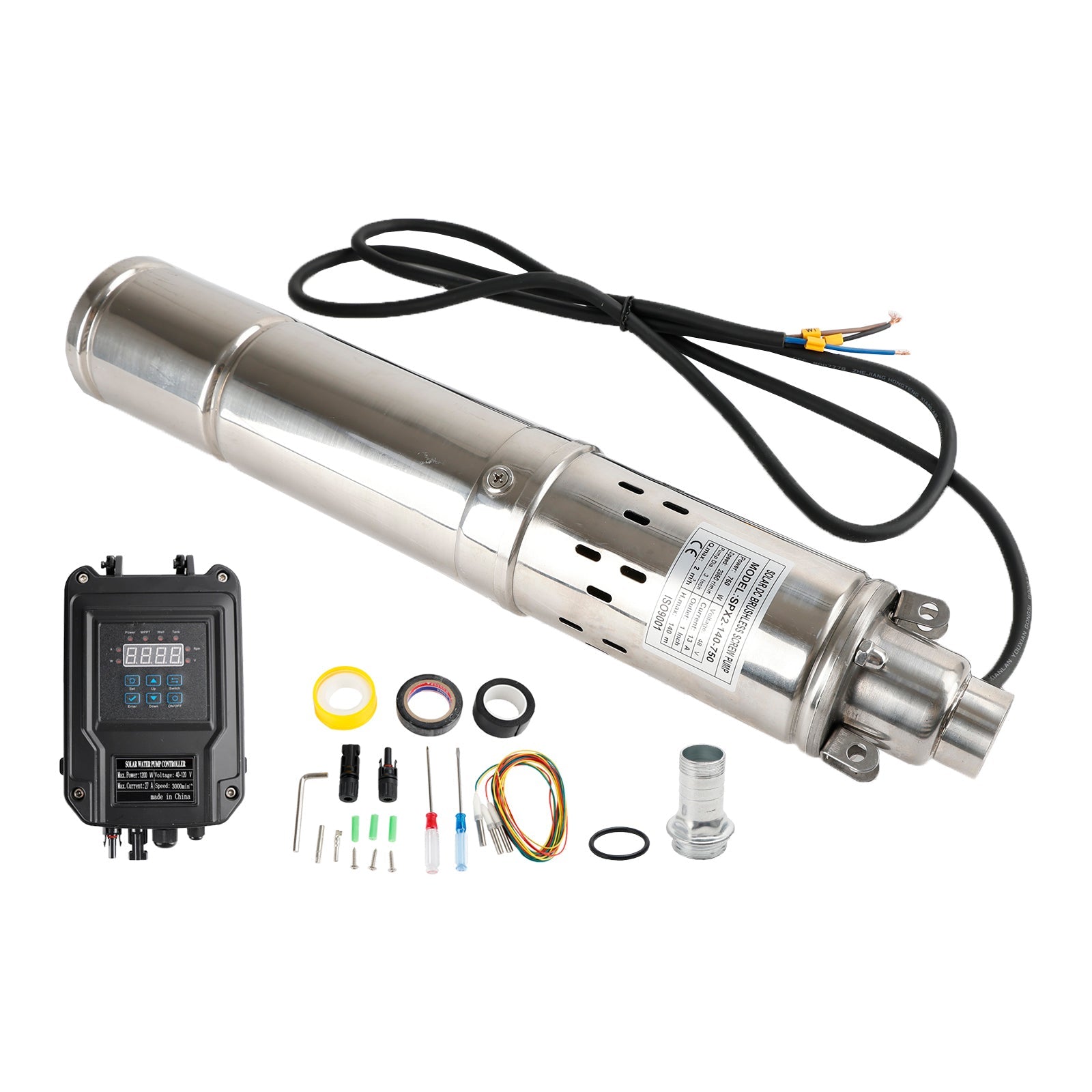 3-calowa pompa śrubowa MPPT o mocy 48 V i mocy 750 W, głębinowa stalowa studnia głębinowa