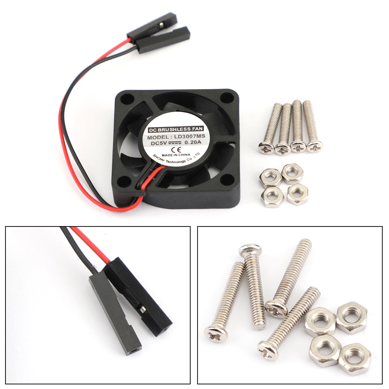 Ventilador de refrigeración radiante de 2 pines, 30MM x 30MM, 3007, 5V, para Raspberry Pi 3, modelo B, 4B, 2B B