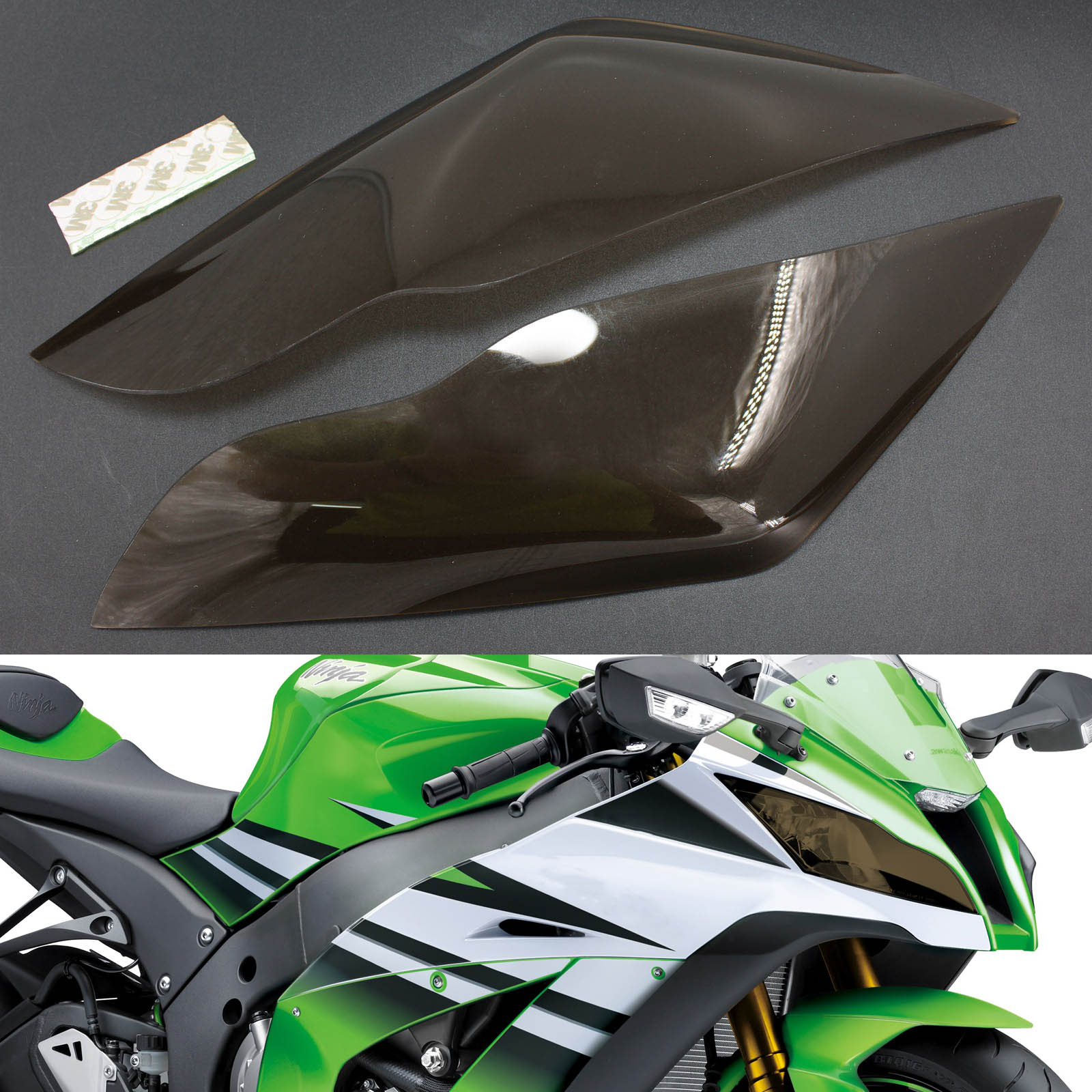 Ochrona przednich obiektywu latarni morskiej dla Kawasaki ZX-10R ZX 10R 2011-2015 Generyczny dym