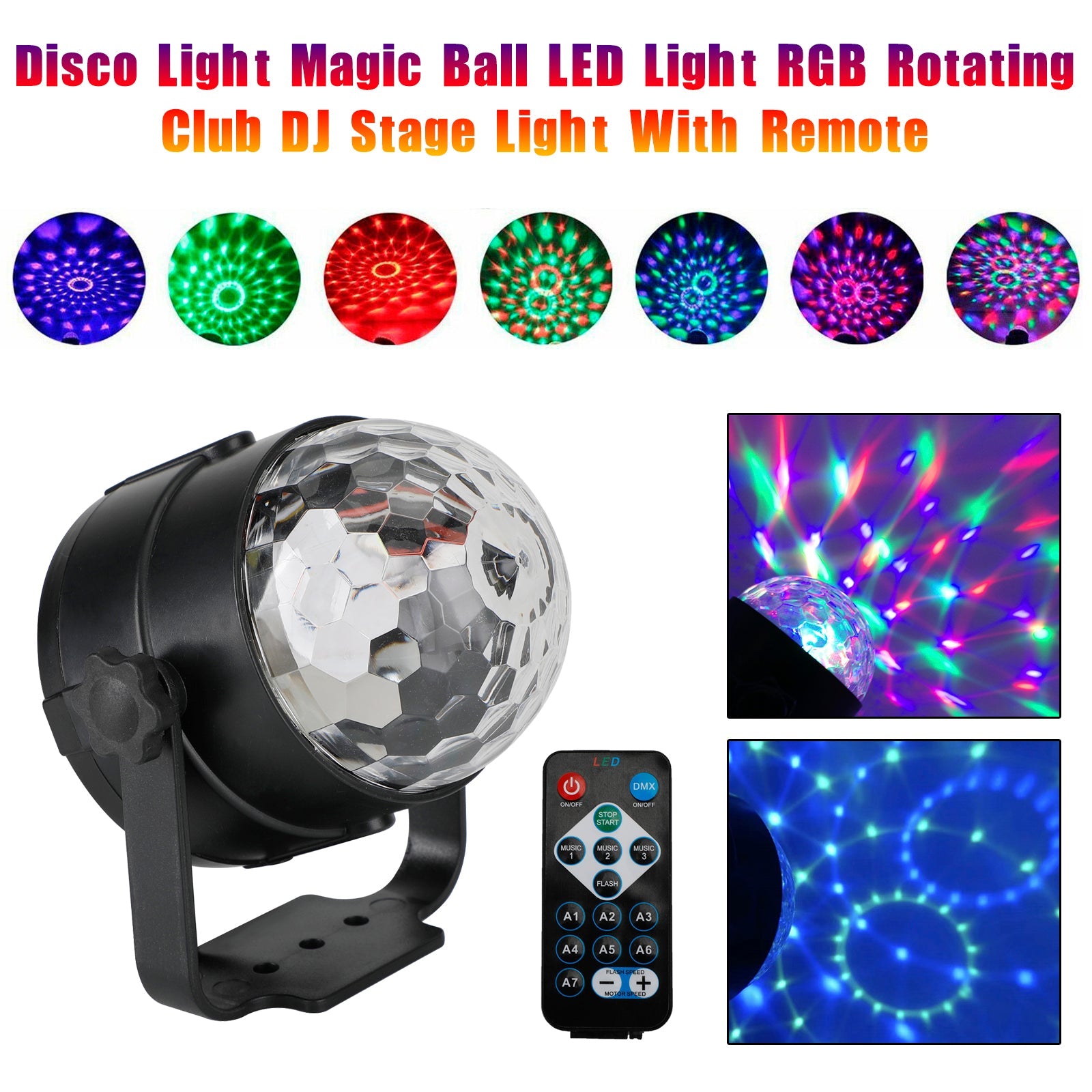 Disco Light Magic Ball LED-licht RGB Roterend Club DJ-podiumlicht met afstandsbediening