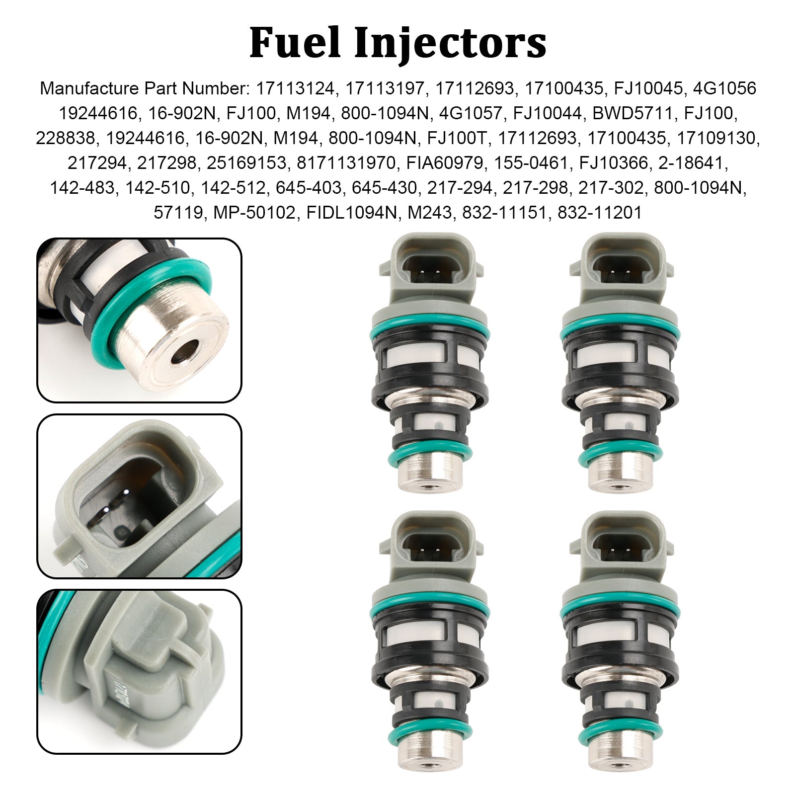 Injektorji za gorivo 17113124, 4 sobe, za Chevy, Buick Pontiac, 2.2 L, 17113197