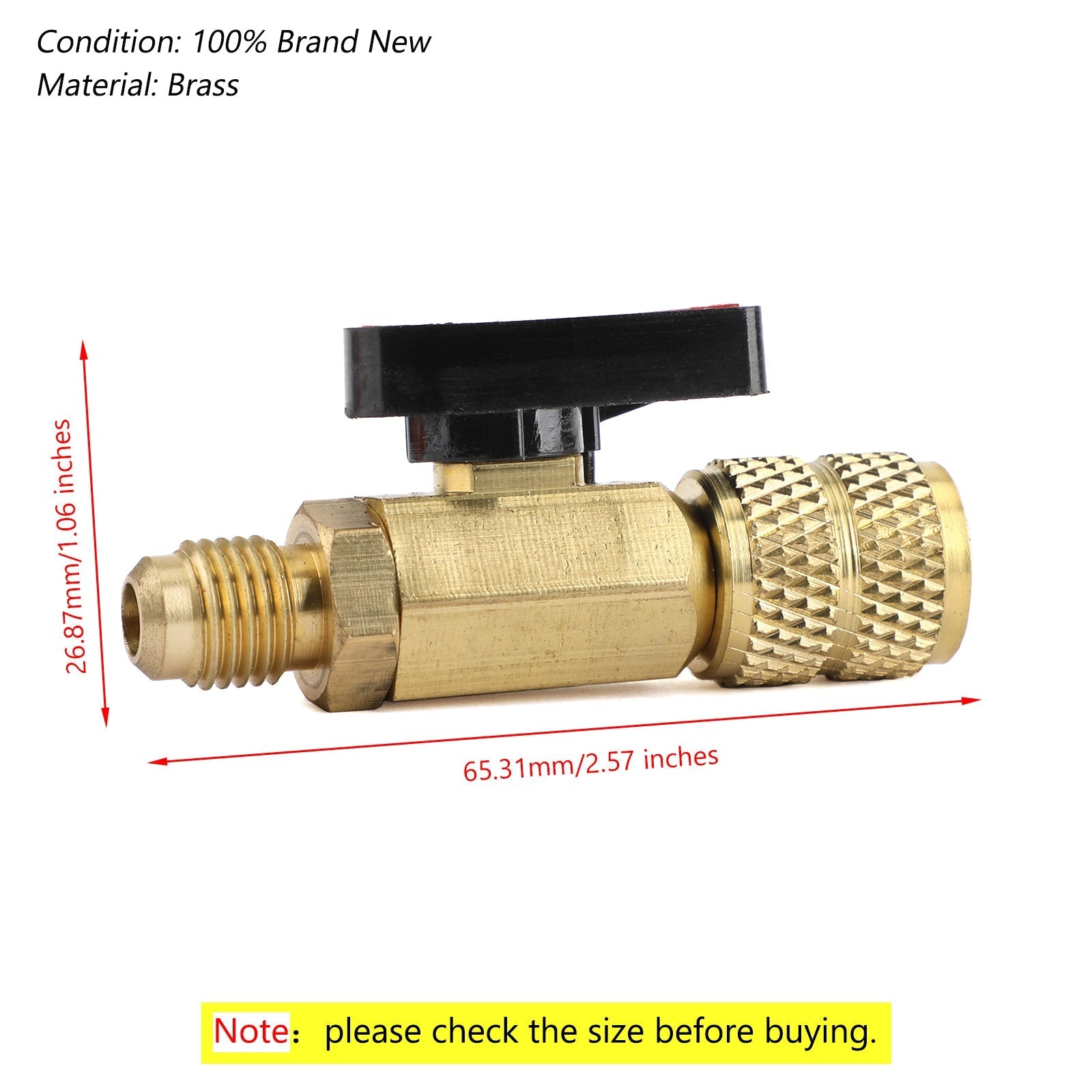 3 valvole a sfera diritte da 1/4" SAE per refrigerante HVAC A/C Tech strumento manuale per R410A