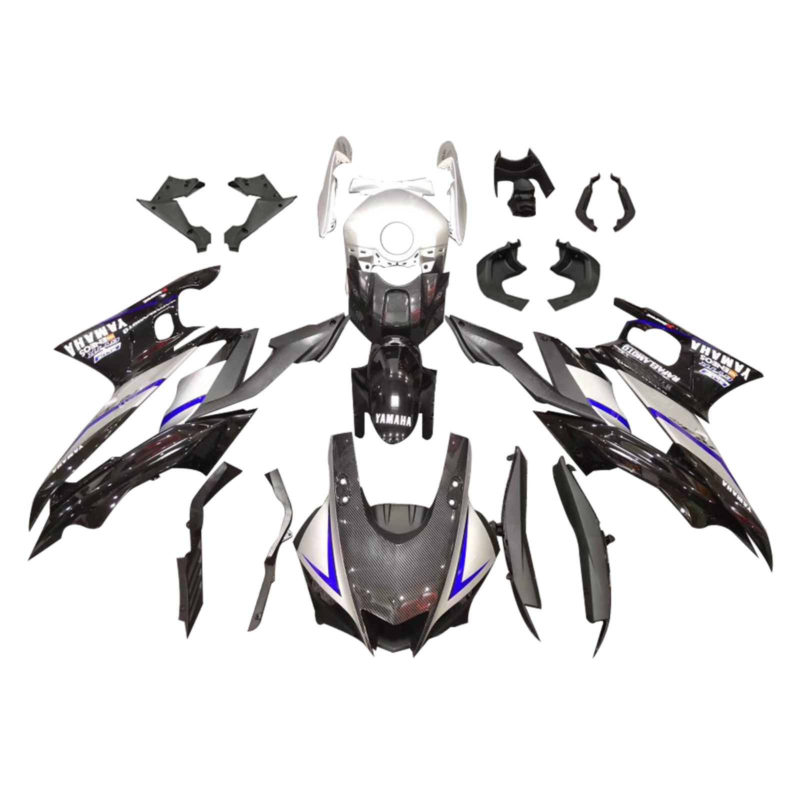 Amotopart Yamaha YZF-R3 R25 2019-2021 Kit Carénage Carrosserie Plastique ABS