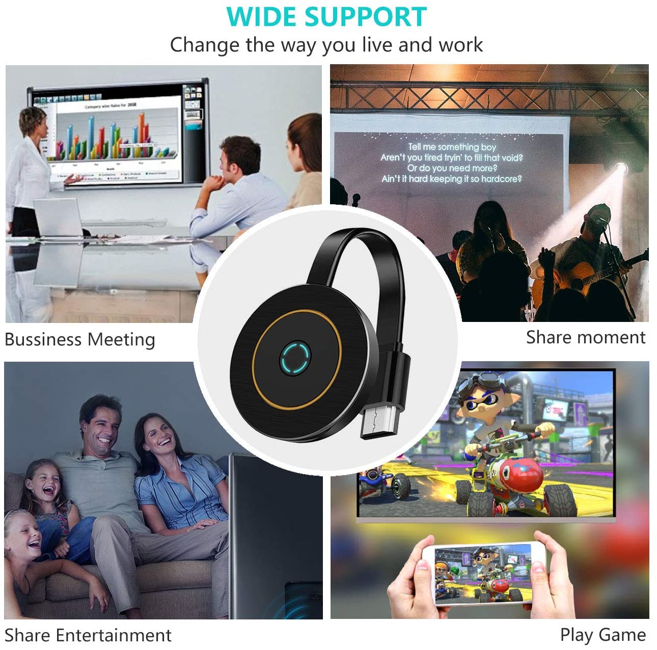 Prawdziwy odbiornik TV 4K G10 Dongle Wyświetlacz HDMI TV WiFi TV Streamer