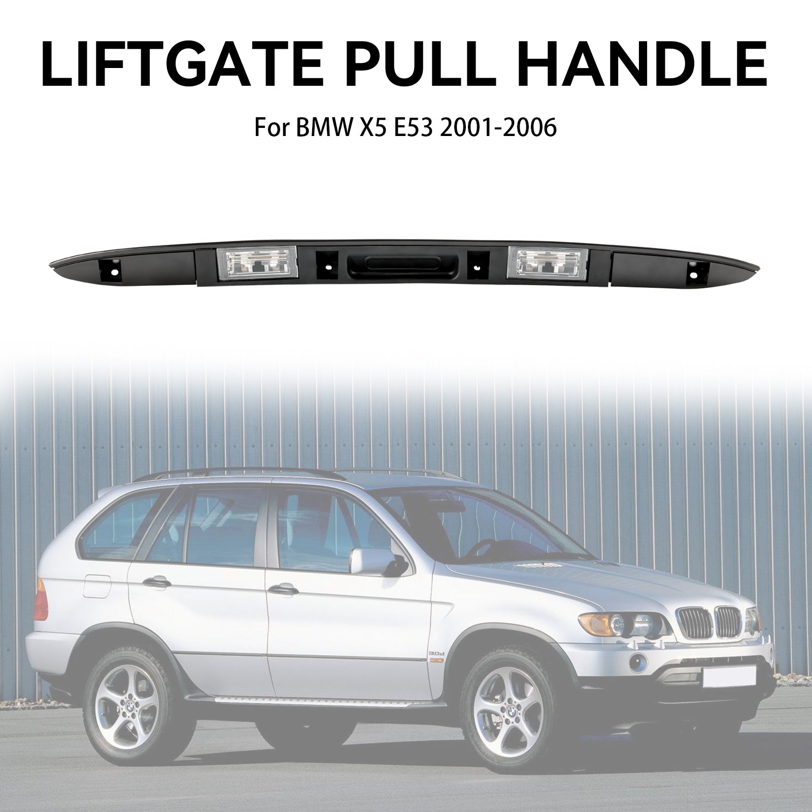 Poignée de plaque d'immatriculation avec bouton de clé 51137170676 pour BMW X5 E53