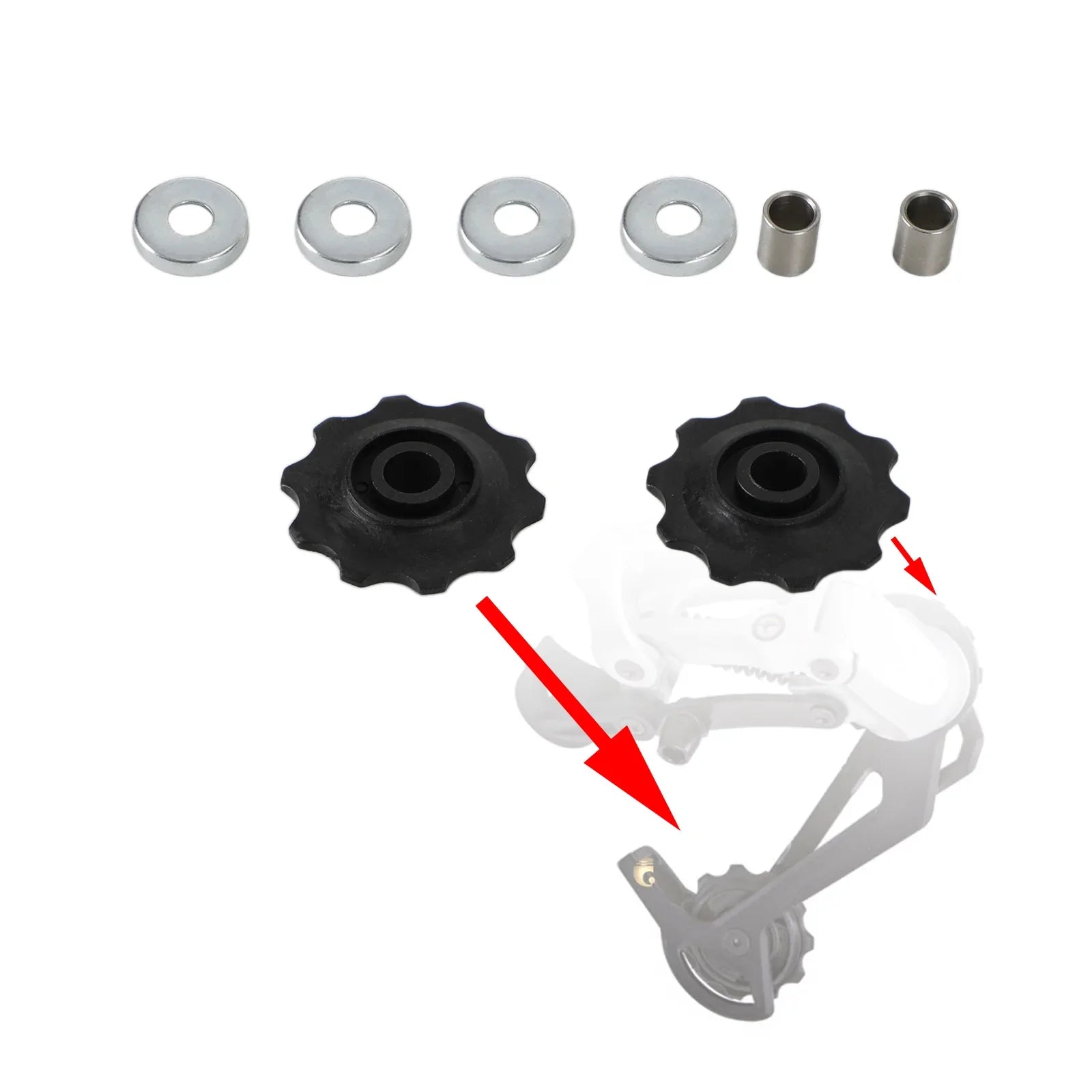 Kit de conversión de polea de rueda jockey de cambio de 6mm para Suntour Vintage Simplex