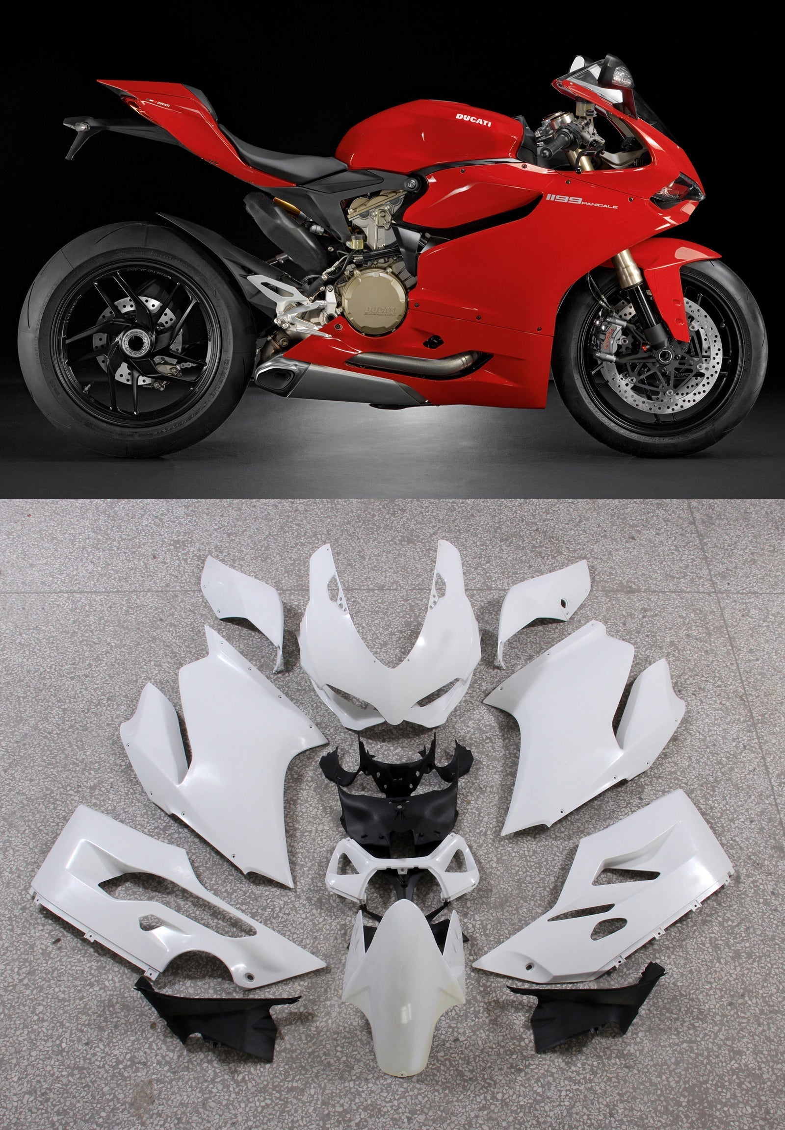 Carénages Amotopart 2012-2015 Ducati 1199 Panigale Rouge 1199 Generic