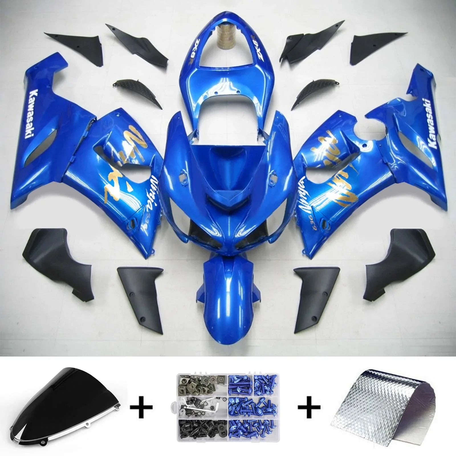 Kit de carenado Amotopart para Kawasaki ZX6R 636 2005-2006 Genérico