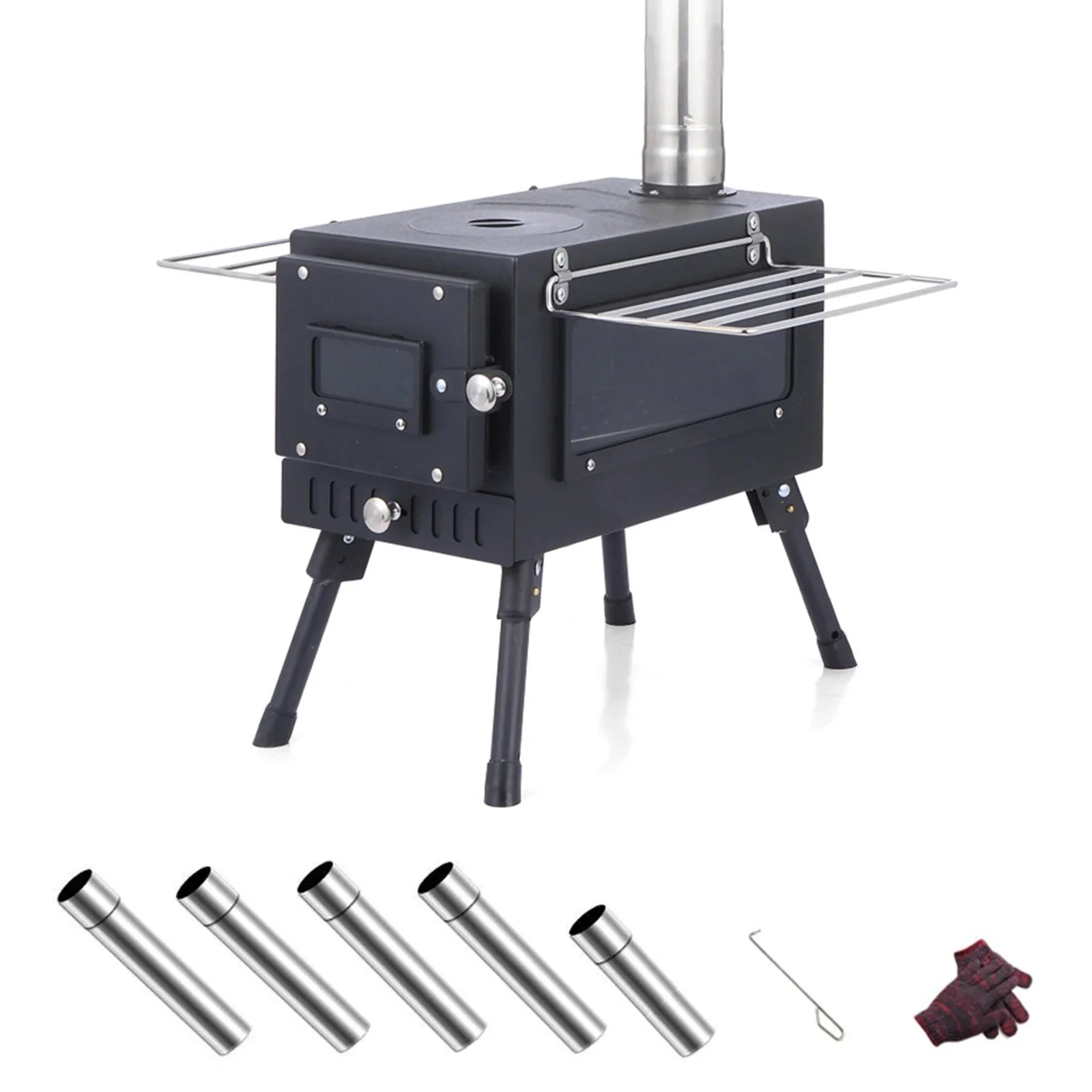 Poêle à bois de camping portatif extérieur de tente avec le tuyau pour la cuisson de tente