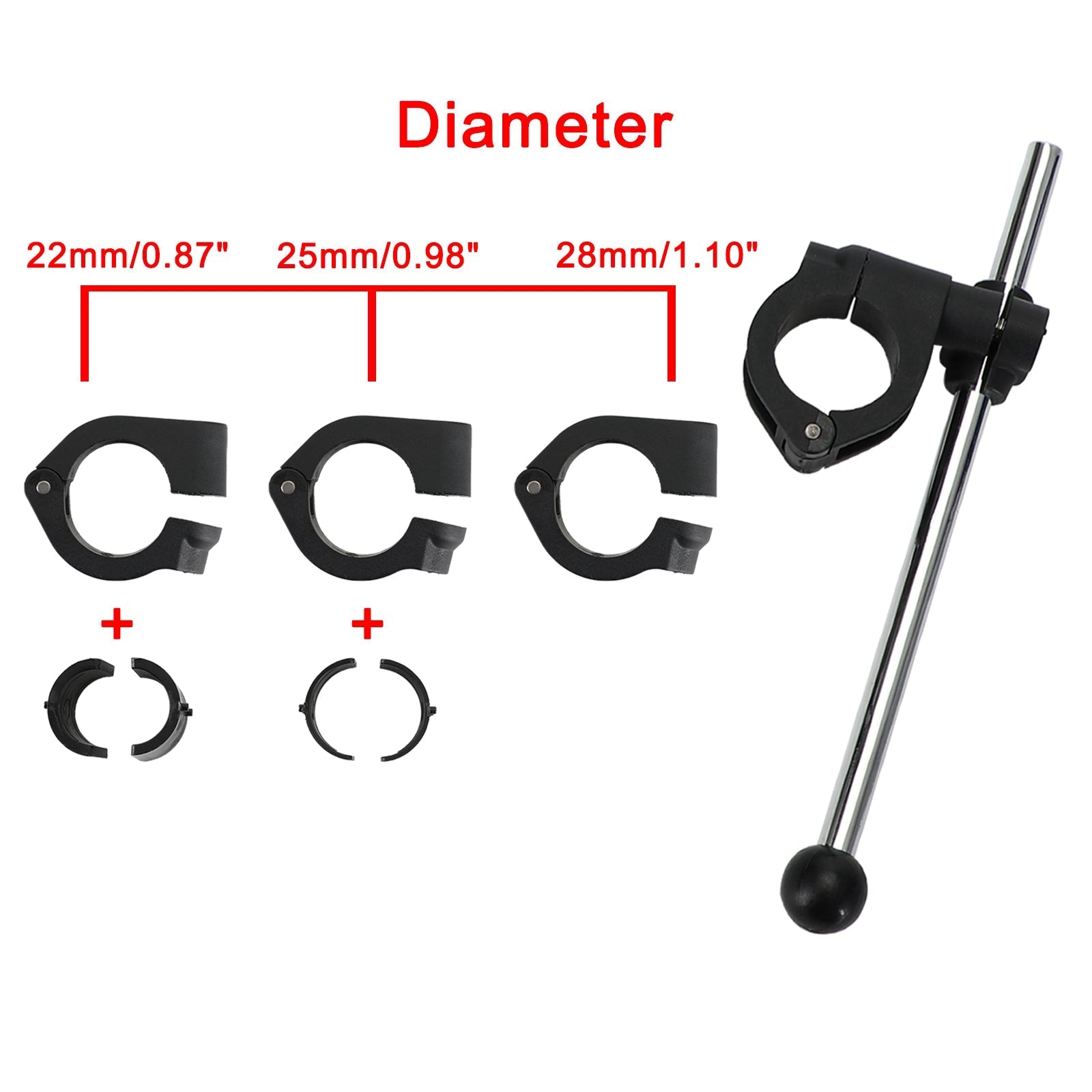 Mumo generico del parabrezza regolabile in moto universale 22 mm 28 mm 28 mm