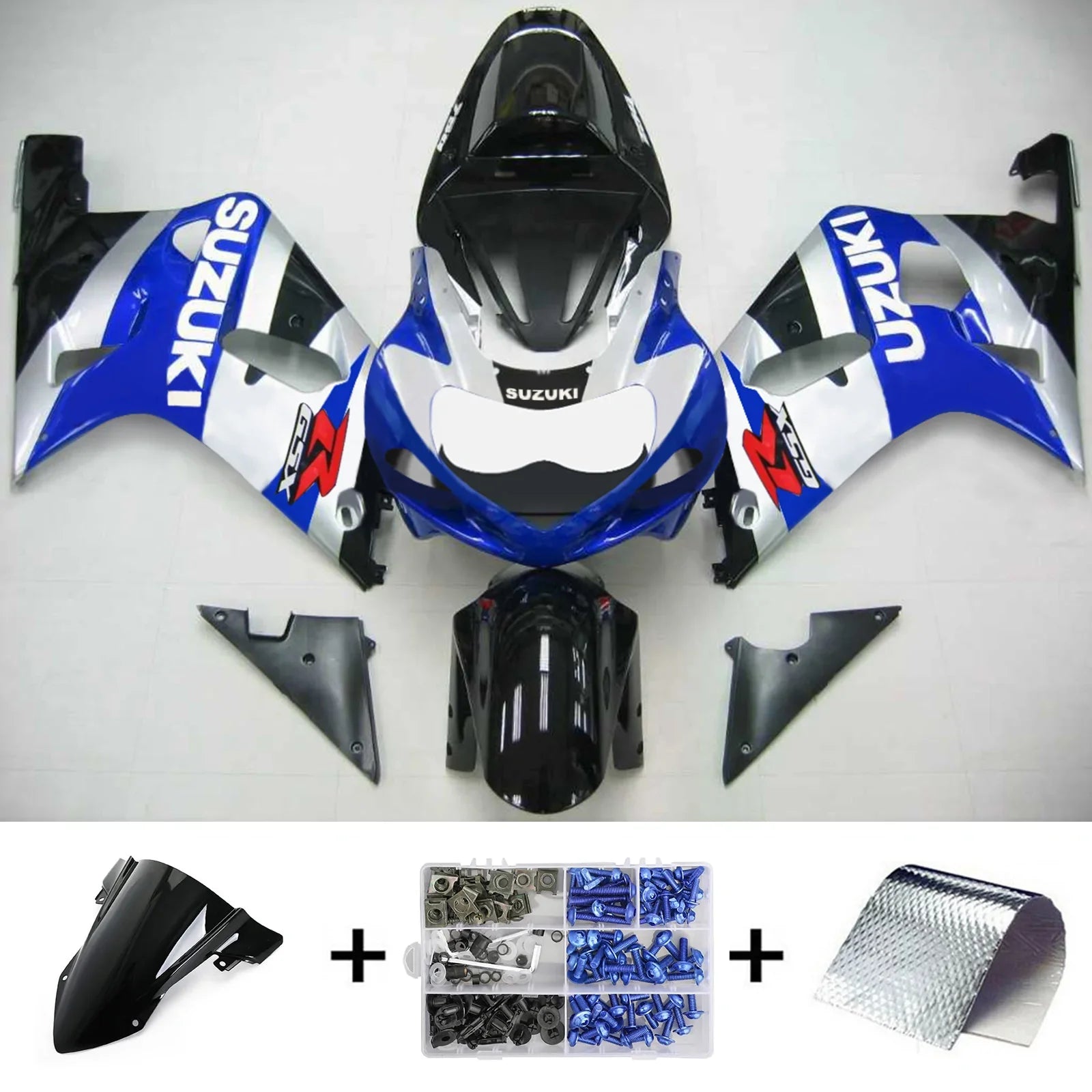 Amotopart Suzuki GSXR750 2001-2003 Kit carenatura carrozzeria in plastica ABS