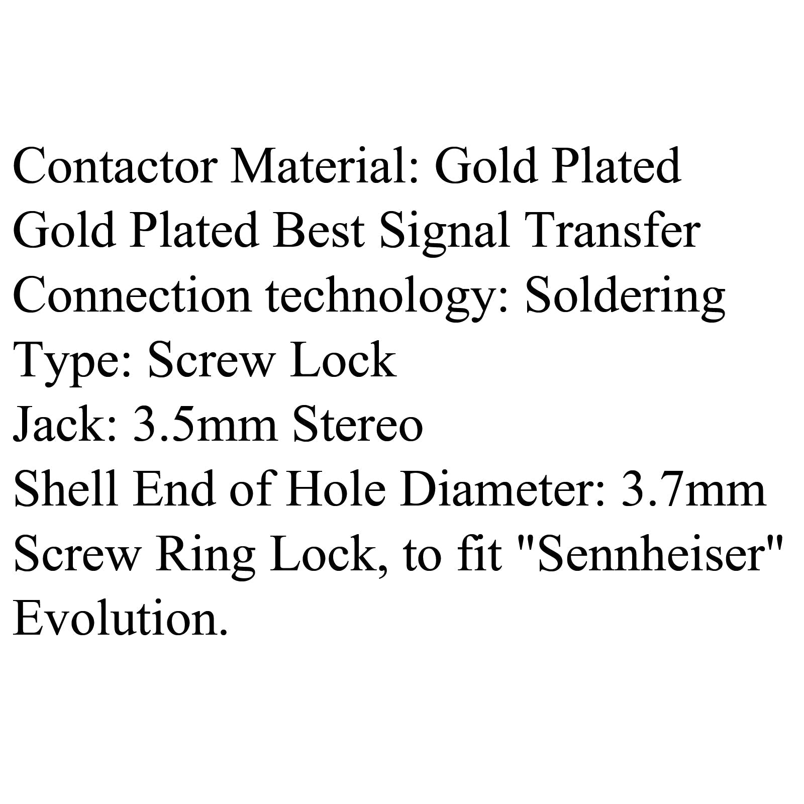 10x Mini Jack Stéréo Verrouillage à Vis 3.5mm Plaqué Or 3.7mm Pour Sennheiser