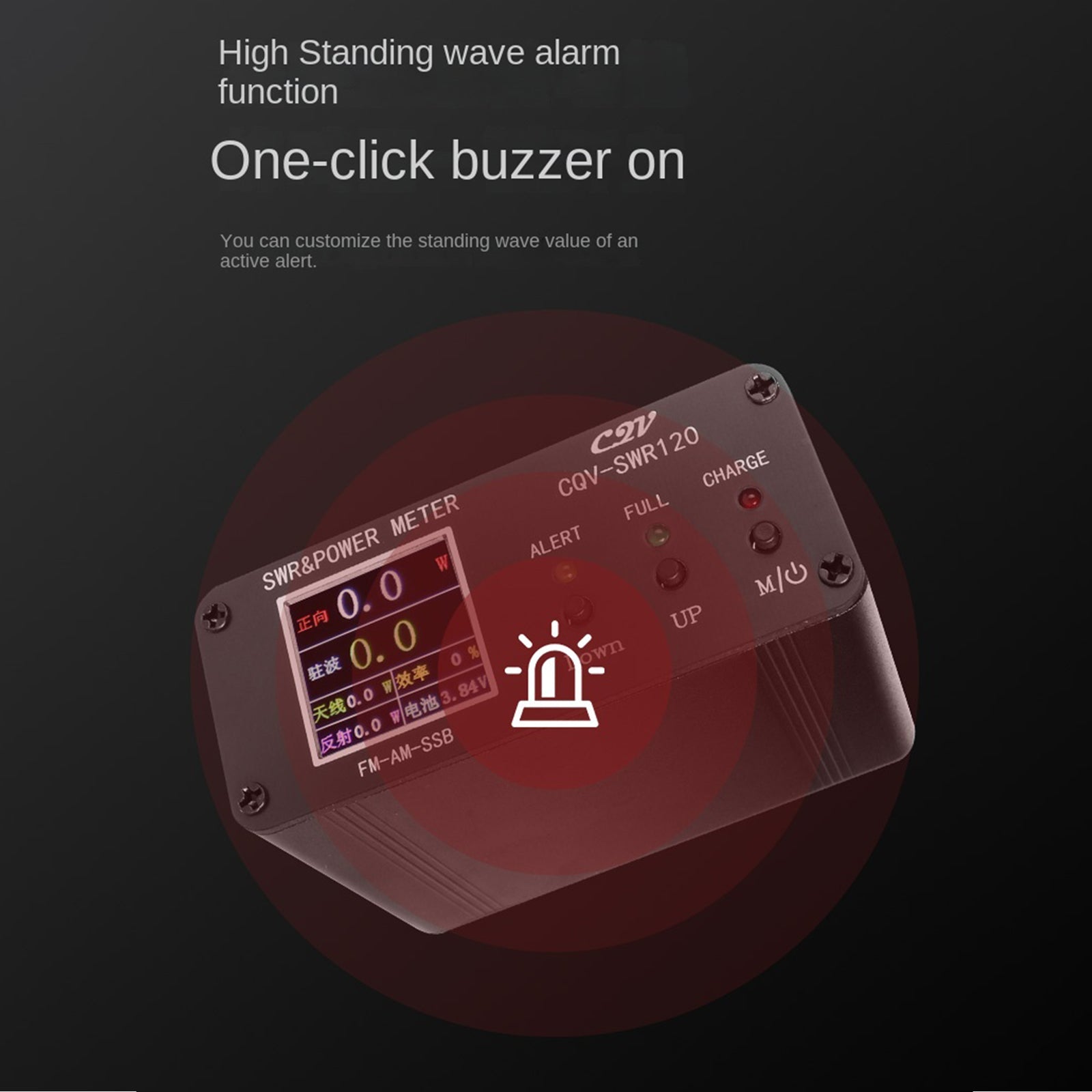 1,8 MHz-54 MHz staande golfmeter 240 x 240 full-color LCD-scherm vermogensmeter